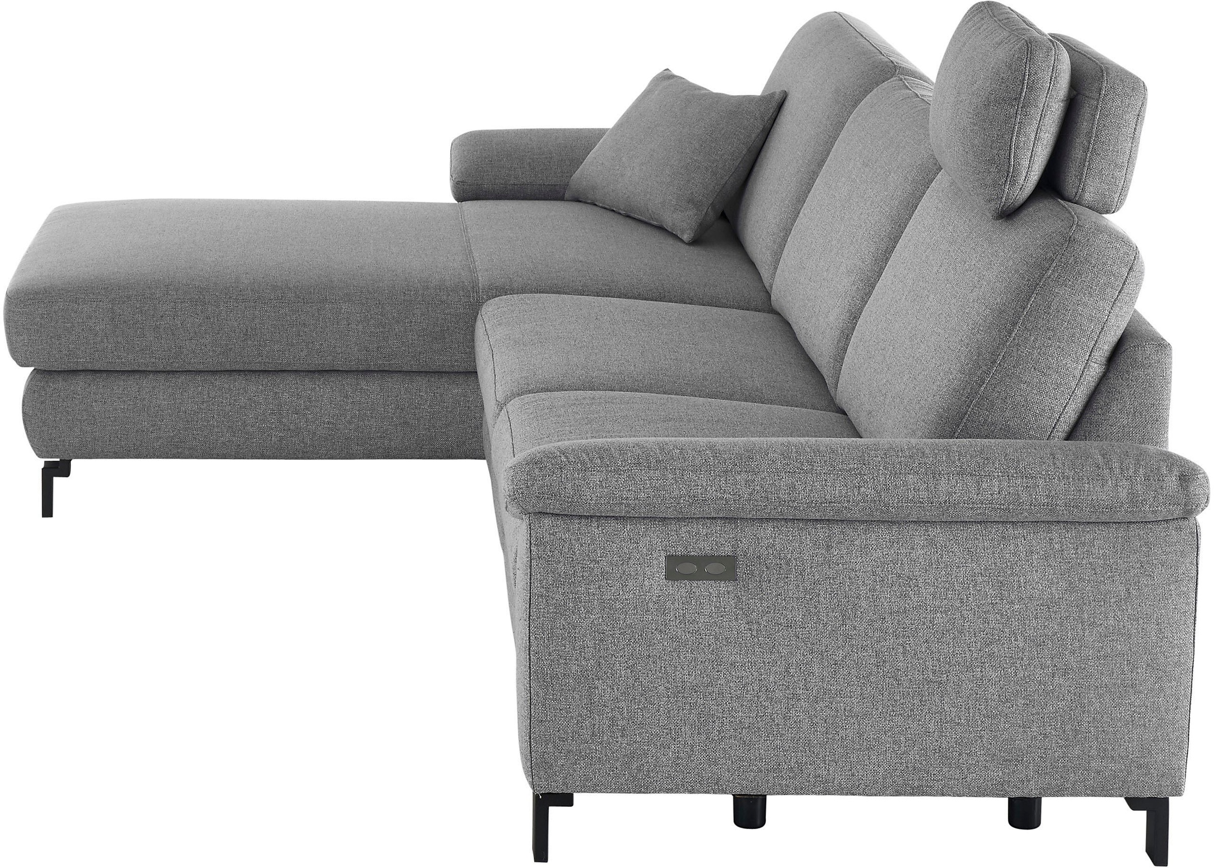 3C Candy Ecksofa »Mainau L-Form«, Relaxfunktion im 1,5-Sitzer, motorische Schlaffunktion in Longchair