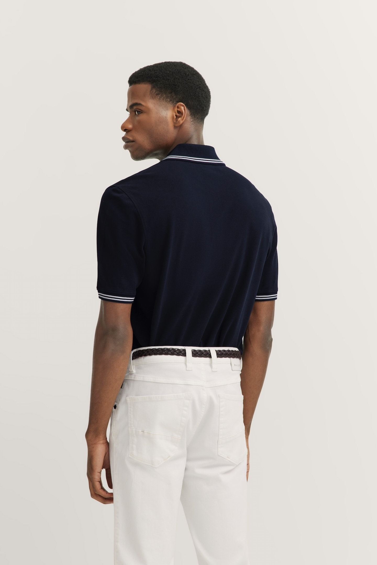 bugatti Poloshirt, mit Kontraststreifen und Bruststickerei