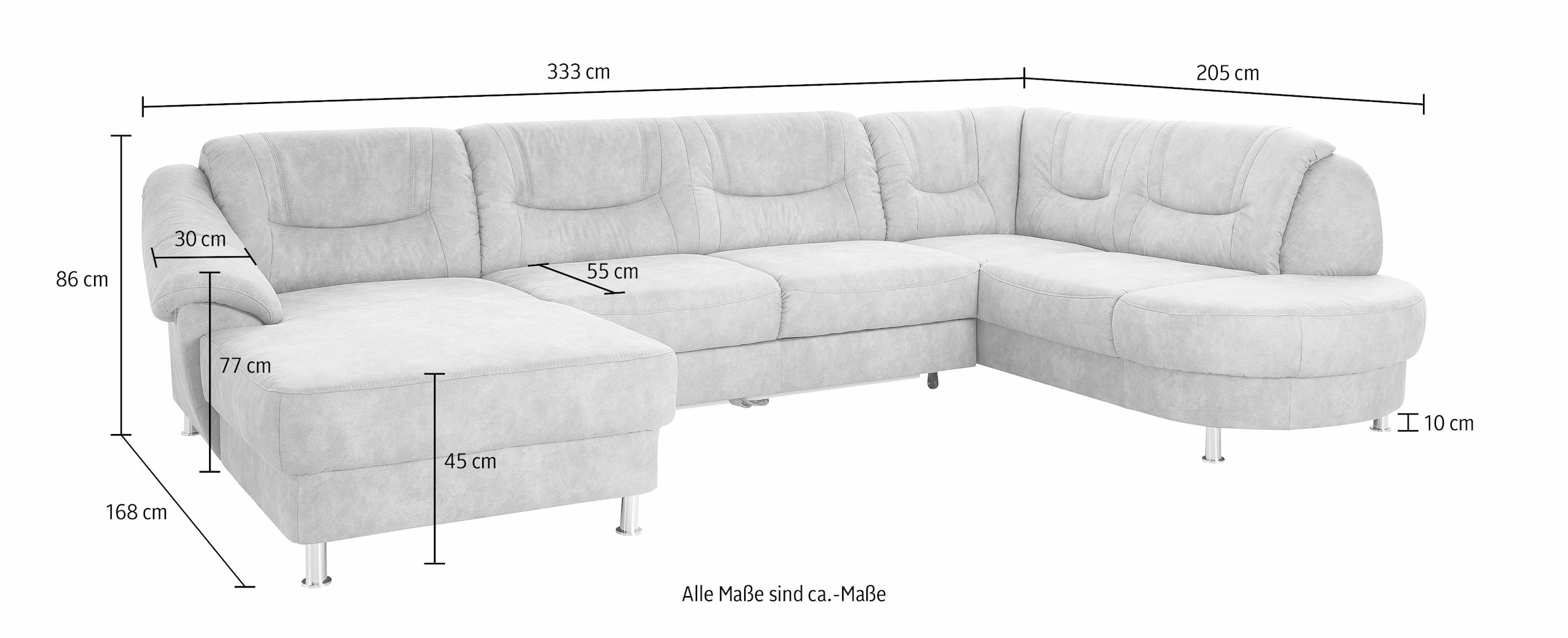 sit&more Wohnlandschaft »Salsa U-Form«, mit Federkern, wahlweise mit Bettfunktion