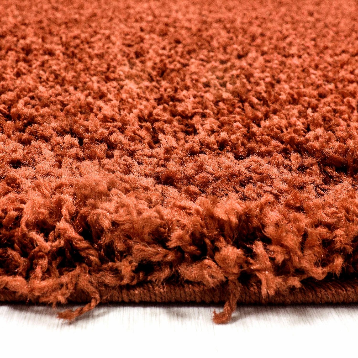 Hochflor-Teppich AYYILDIZ TEPPICHE "Life Shaggy 1500" Gr. 9, orange (terra), H:30mm Ø:160cm, Kunstfaser, Teppiche, auch in rechteckig, Wohnzimmer, Langflor, große Farbauswahl 2
