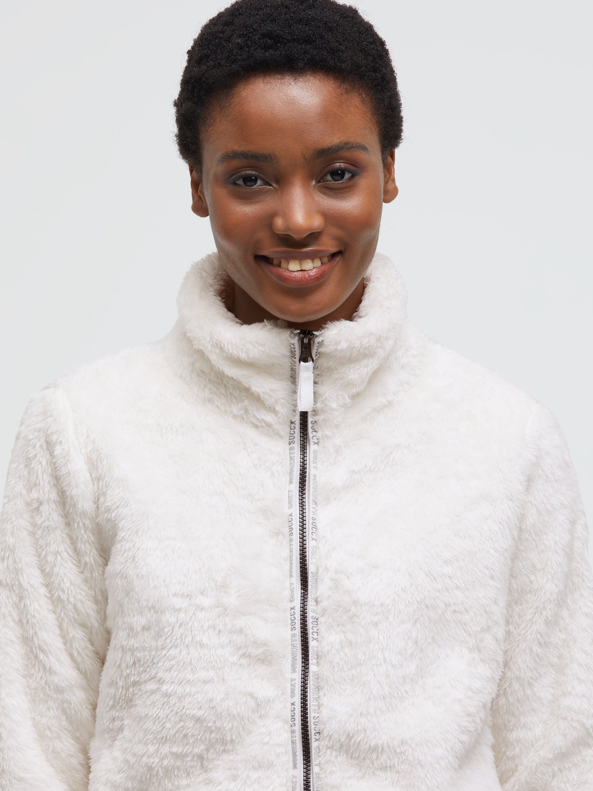 SOCCX Fleecejacke ohne Kapuze mit Stehkragen