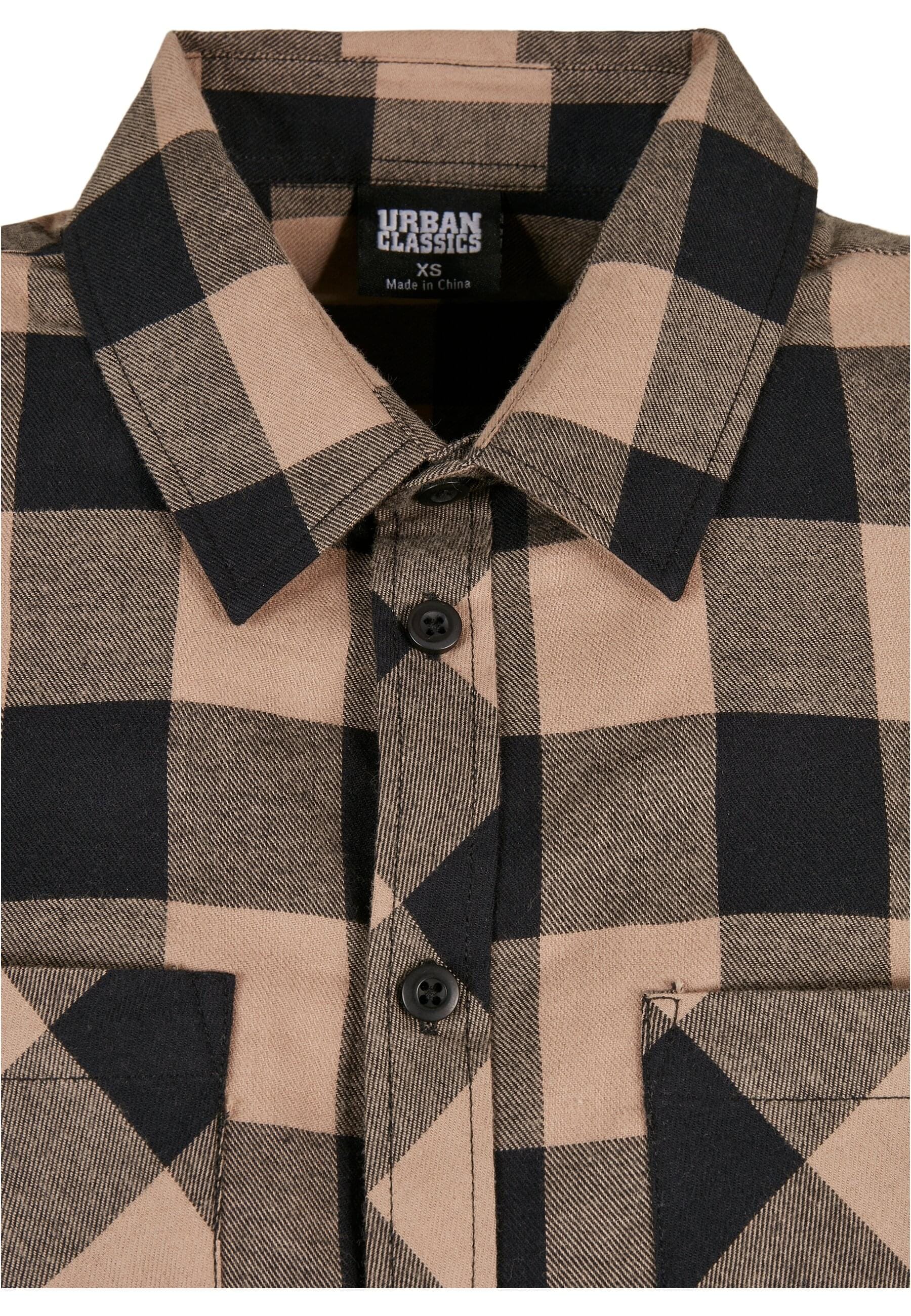 URBAN CLASSICS Langarmhemd »Urban Classics Damen Ladies Turnup Checked Flanell Shirt«, (1 tlg.)