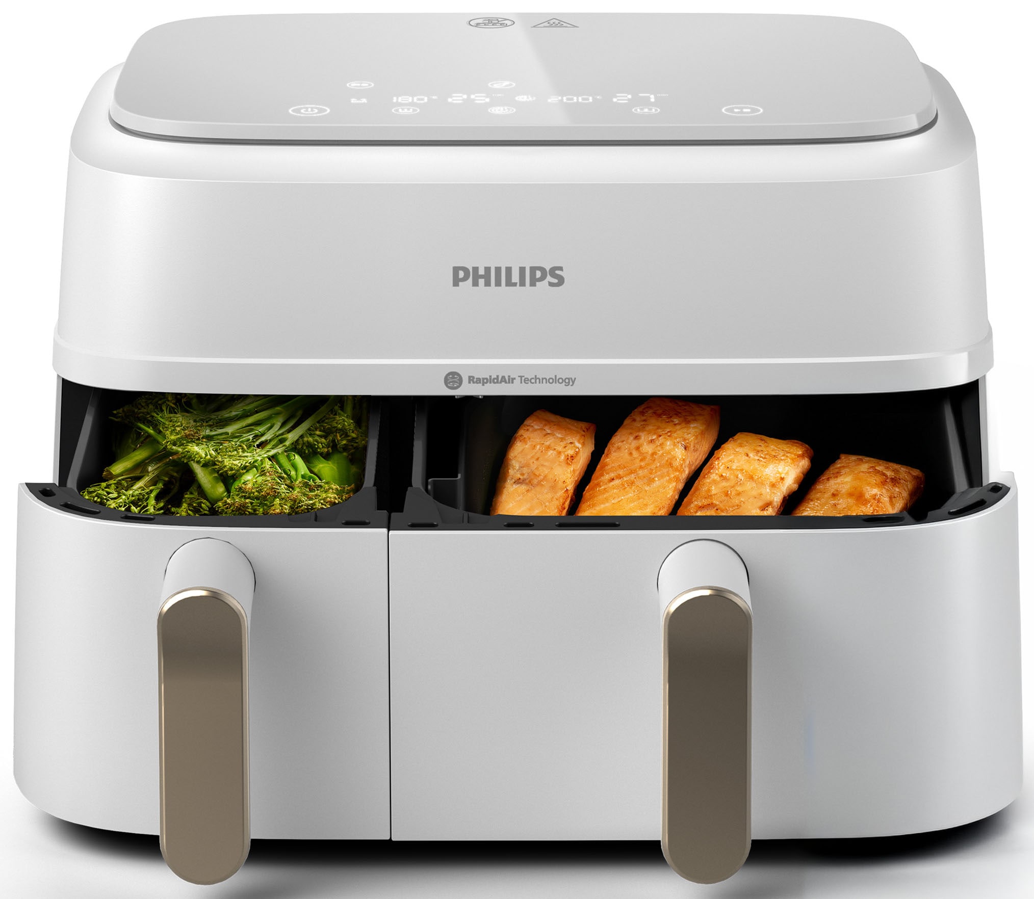 Philips Heißluftfritteuse »Airfryer 3000 Dual Basket NA352/00, zwei Körbe mit 9L (3L+6L)« 2750 W RapidAir Technologie und 12 Kochfunktionen; Schwarz