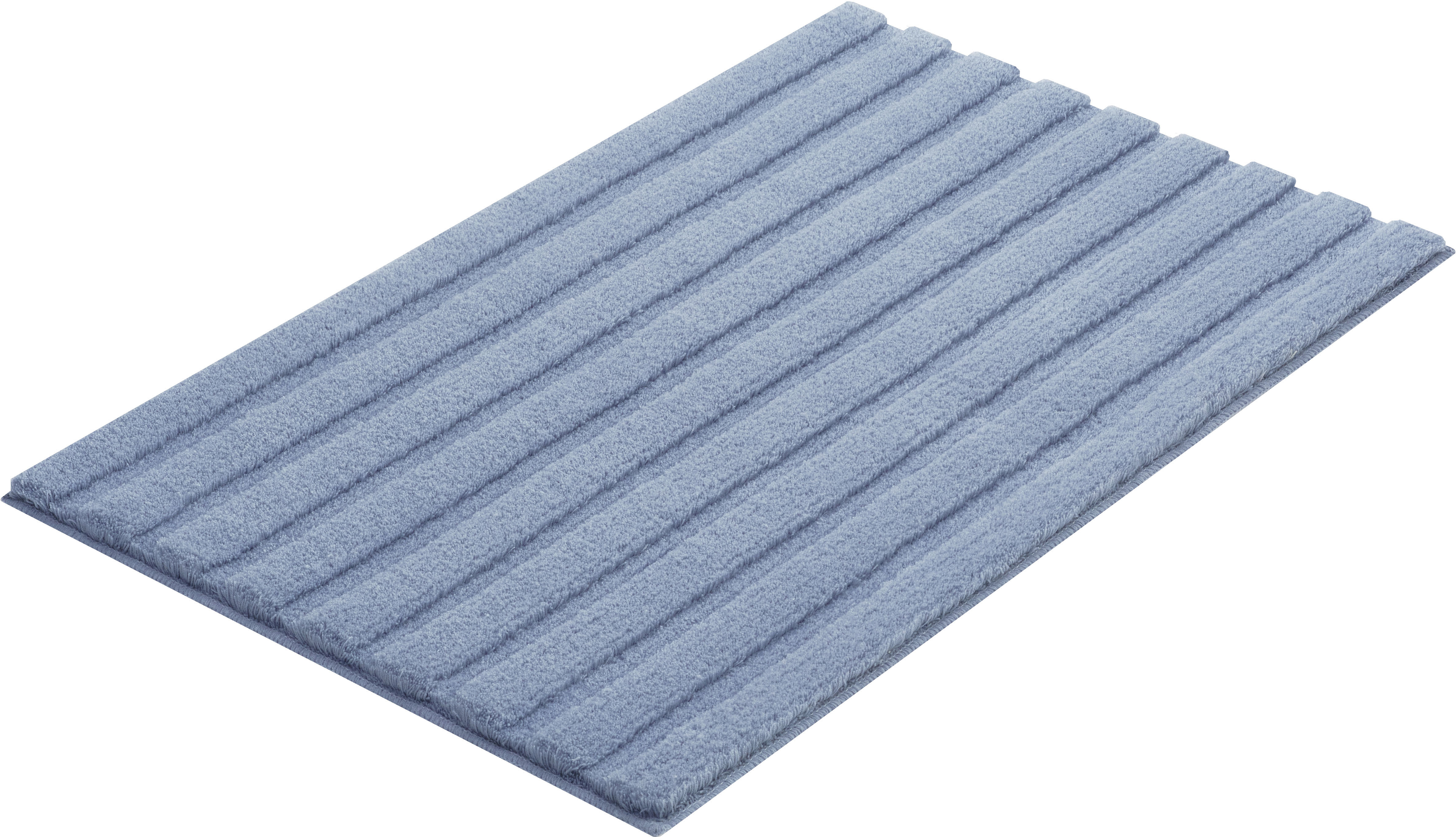 Kleine Wolke "Cord, Badvorleger, Badezimmer Teppich" Höhe 25 mm rutschhemmend beschichtet fußbodenheizungsgeeignet Badteppich, Streifen Design, Hoch-Tief Effekt