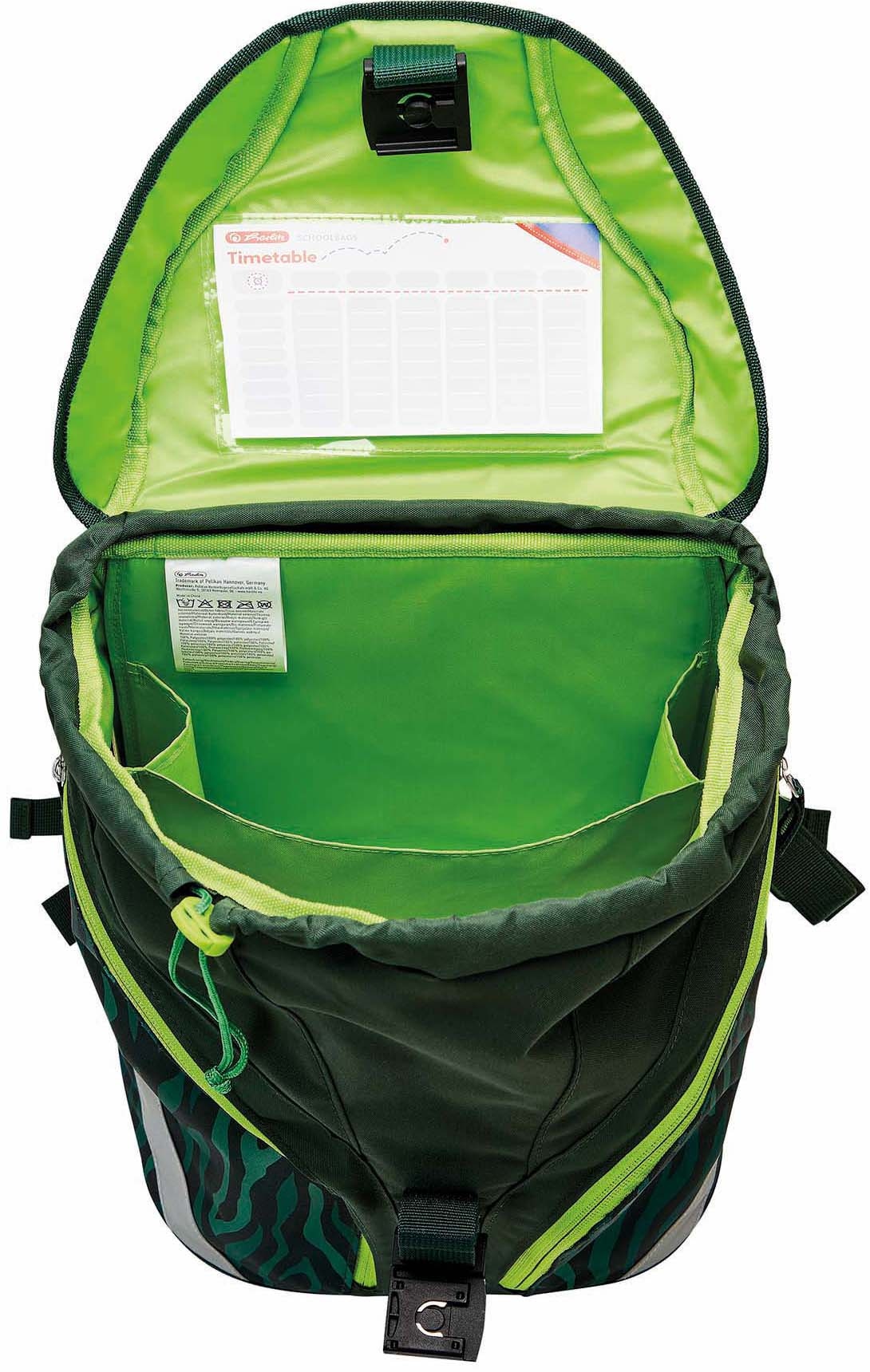 Herlitz Schulrucksack »SoftLight Plus, Jungle«, Reflektoren-Floureszierende Flächen, mit 2 abnehmbaren Applikationen