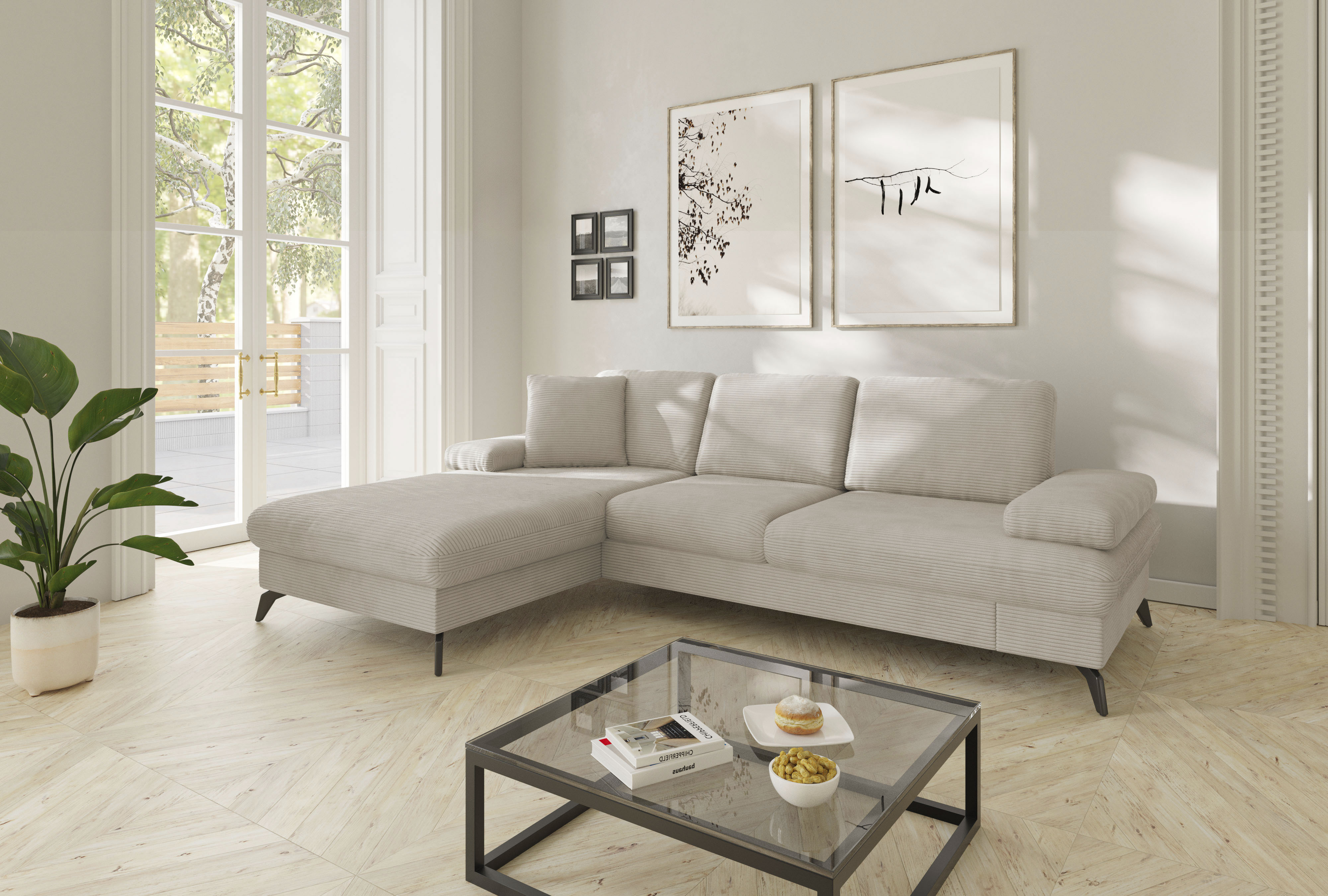 sit&more Ecksofa "Morris Jubi L-Form, B: 247 cm" mit Armteilfunktion & 1 Zierkissen, optional Schlaffunktion