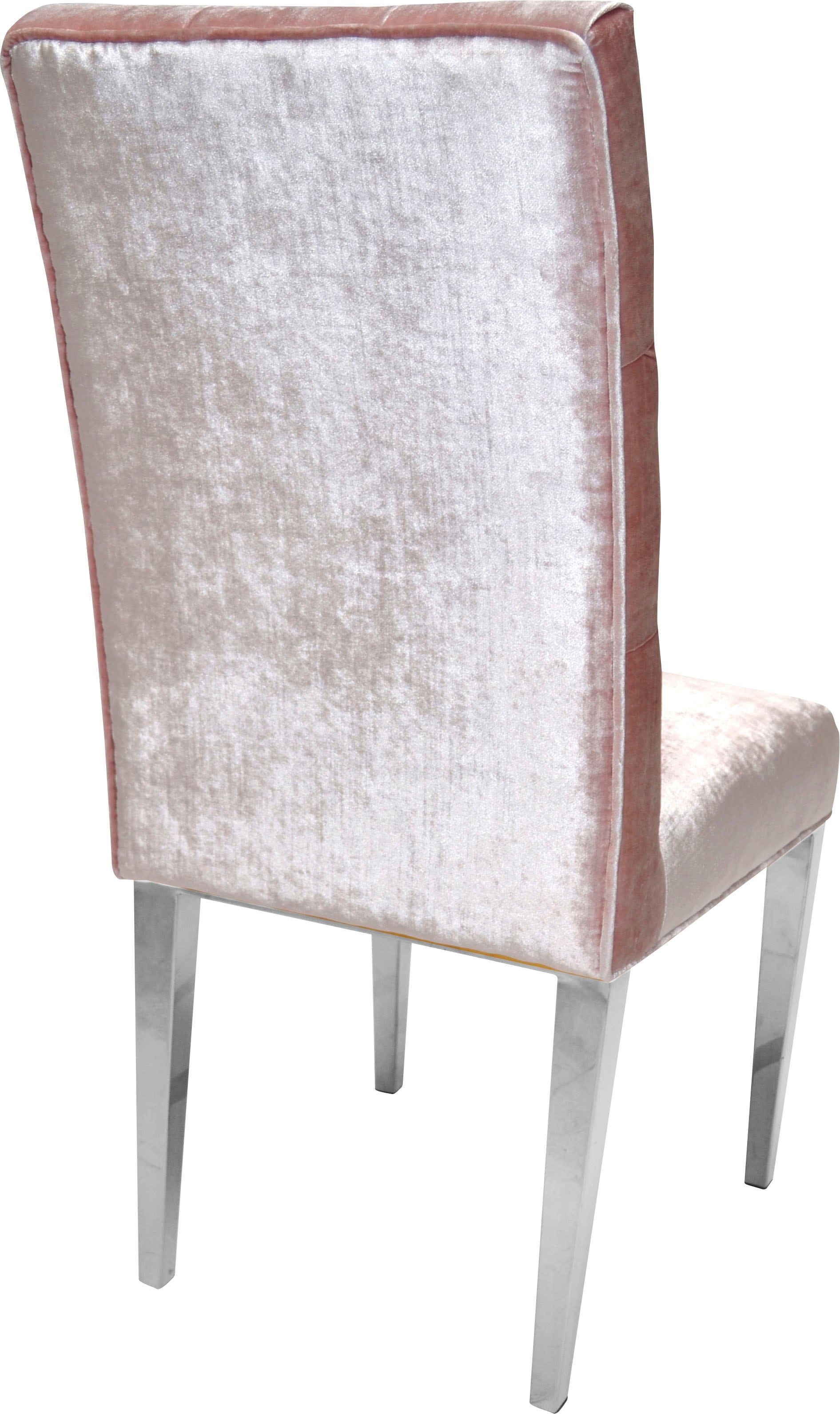 Leonique Stuhl "Pinky" (Set) 2 Stk. Samtvelours Stuhl, rosa Velours, Silber günstig online kaufen