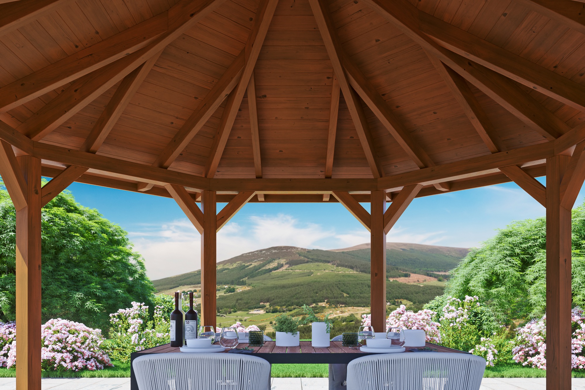 Skanholz Holzpavillon »Nice 2«, Leimholz, 399 x 399 cm