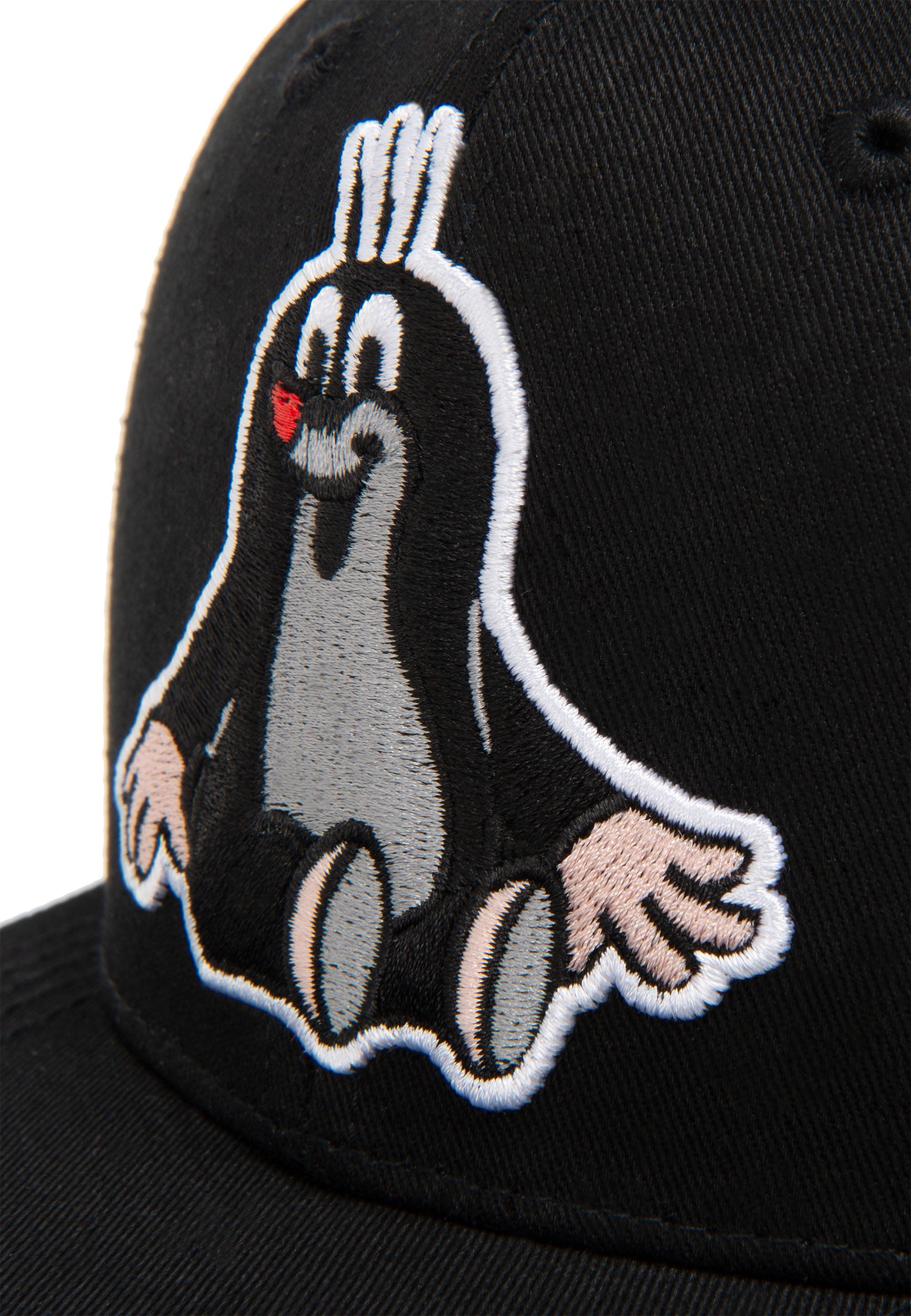 LOGOSHIRT Baseball Cap »Der kleine Maulwurf - Sitzt«, mit detailreicher Stickerei