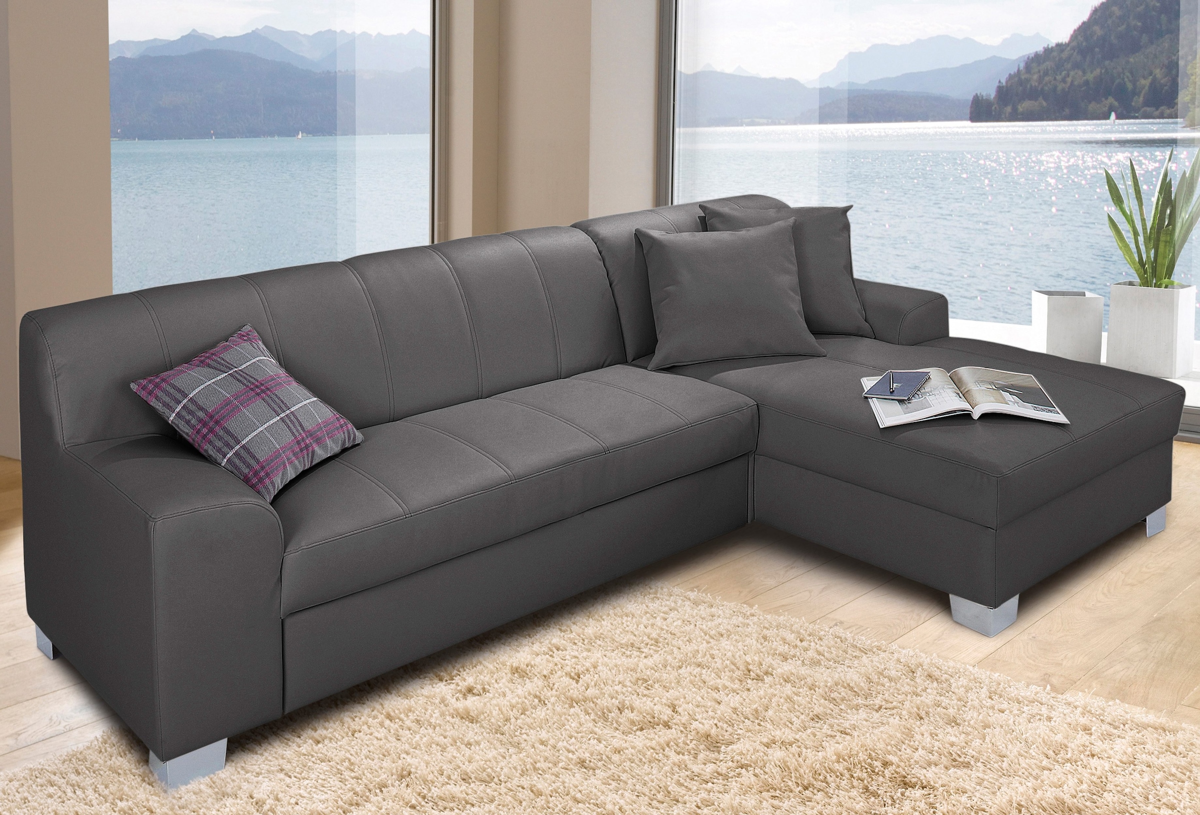 Home affaire Ecksofa "Anzio, elegant und gemütlich, Breite 239cm, L-Form" w günstig online kaufen