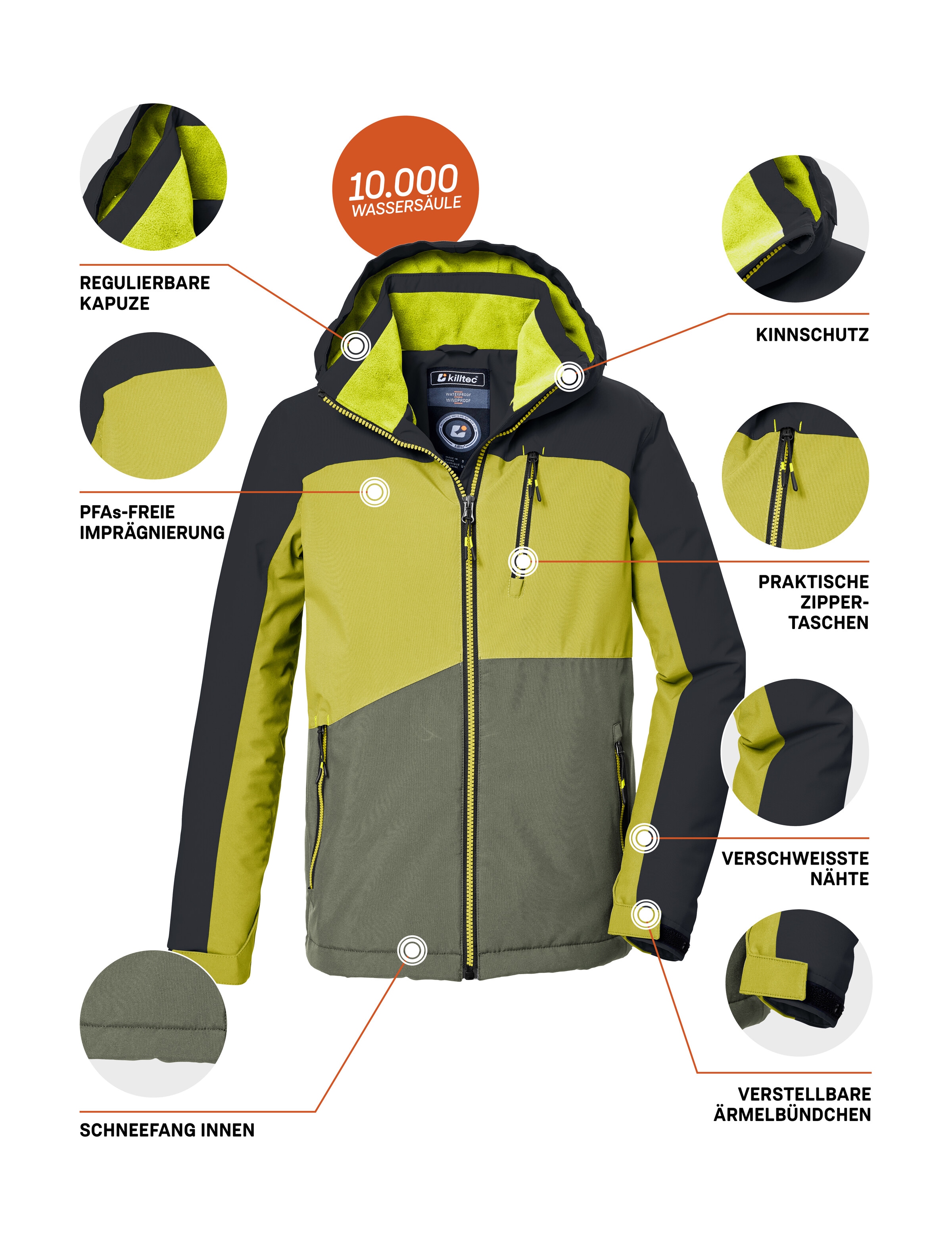 Killtec Funktionsjacke »KOW 370 BYS JCKT«, Wasserdichte Jungenjacke mit 10.000 mm Wassersäule und Fleece