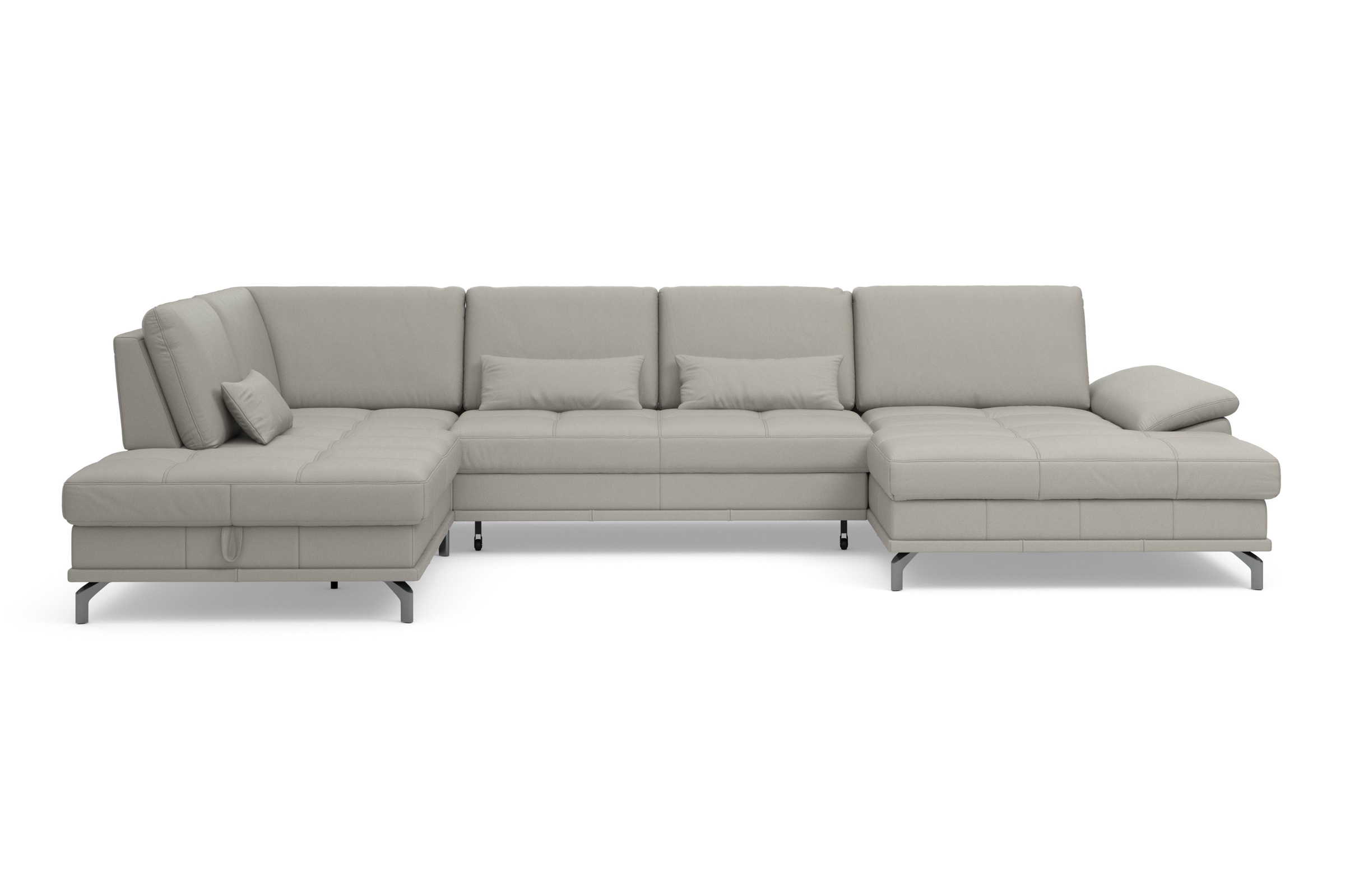 Places of Style Wohnlandschaft »Costello U-Form, mit Sitztiefenverstellung, Armteilverstellung und«, 3 Nierenkissen, optional Bettfunktion und Bettkasten