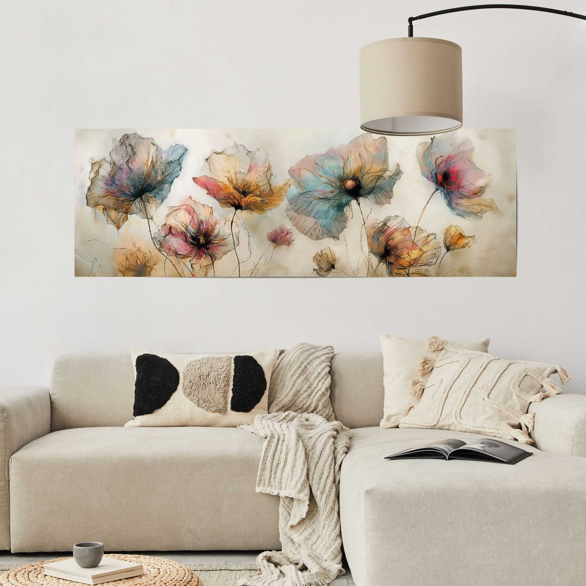 Reinders Poster "Aquarell Blumen", Wohnzimmer - Beige - 170 gr. Papier - Bl günstig online kaufen