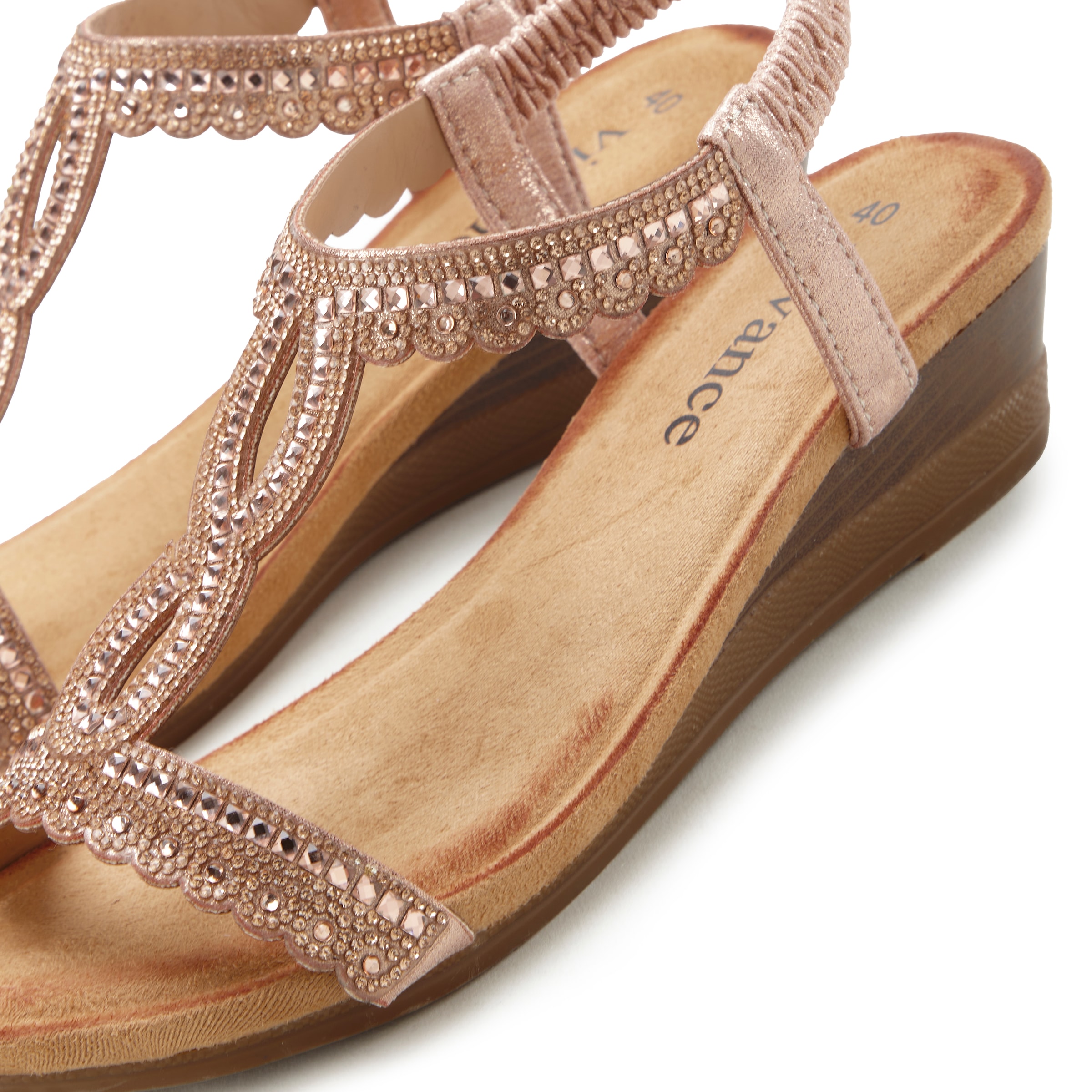 Vivance Sandalette »Sommerschuh«, Sandale, Sommerschuh mit Glitzerdetails und elastischem Riemchen VEGAN