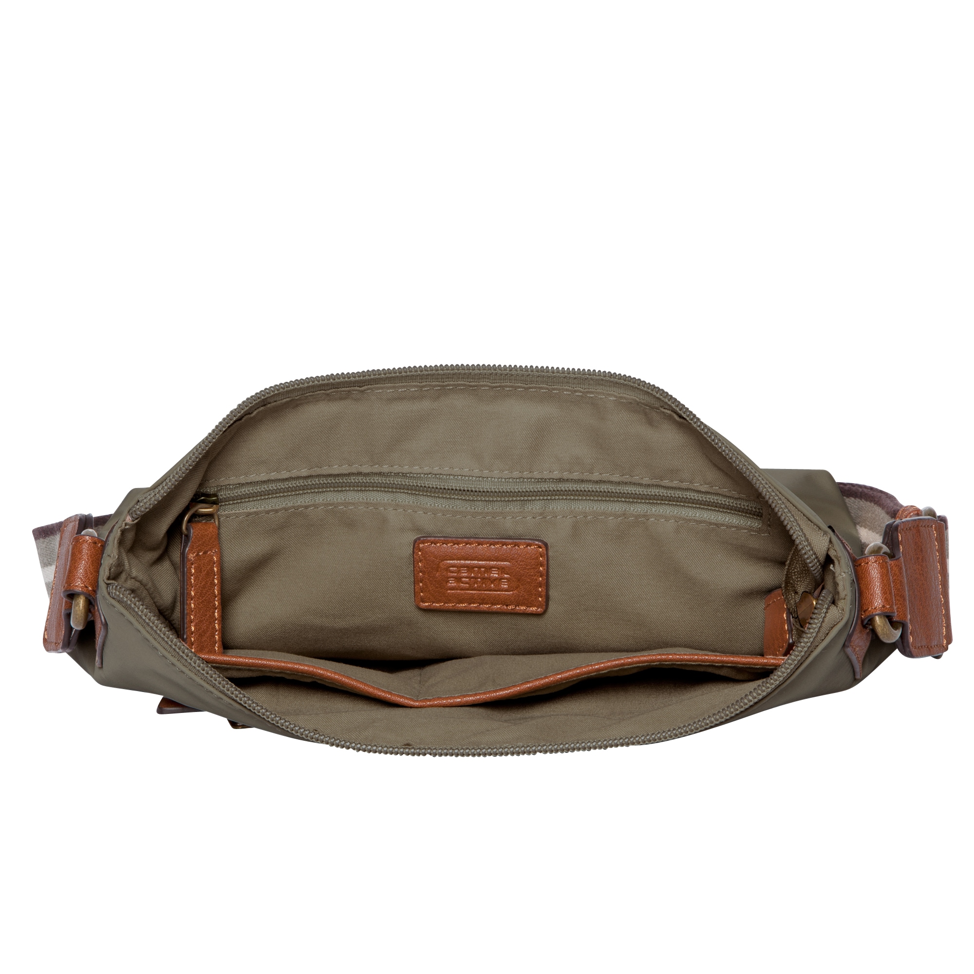 camel active Umhängetasche »Bari« aus hochwertigem matten Nylon mit gestreiftem Gewebeband