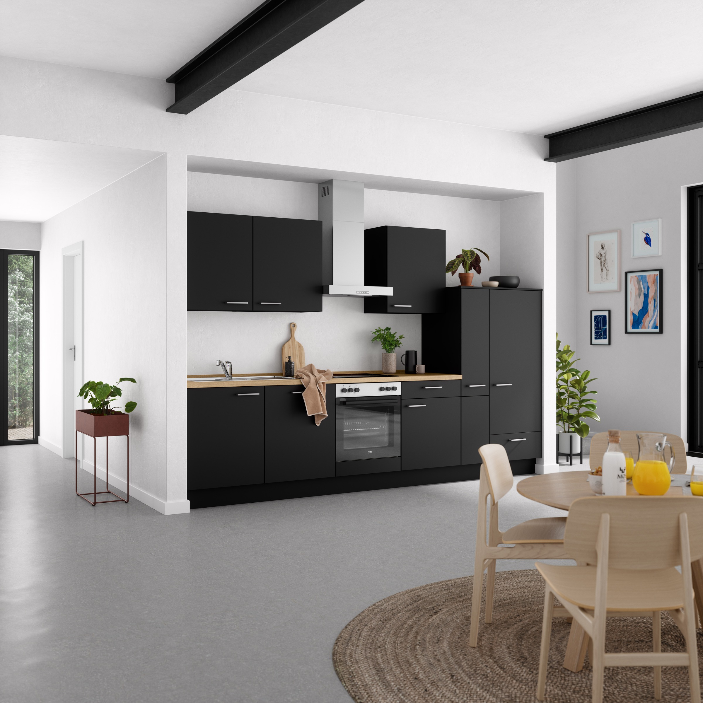 nobilia® Küchenzeile »"Touch I"«, vormontiert, Ausrichtung wählbar, Breite 330 cm, wahlw. mit E-Geräten