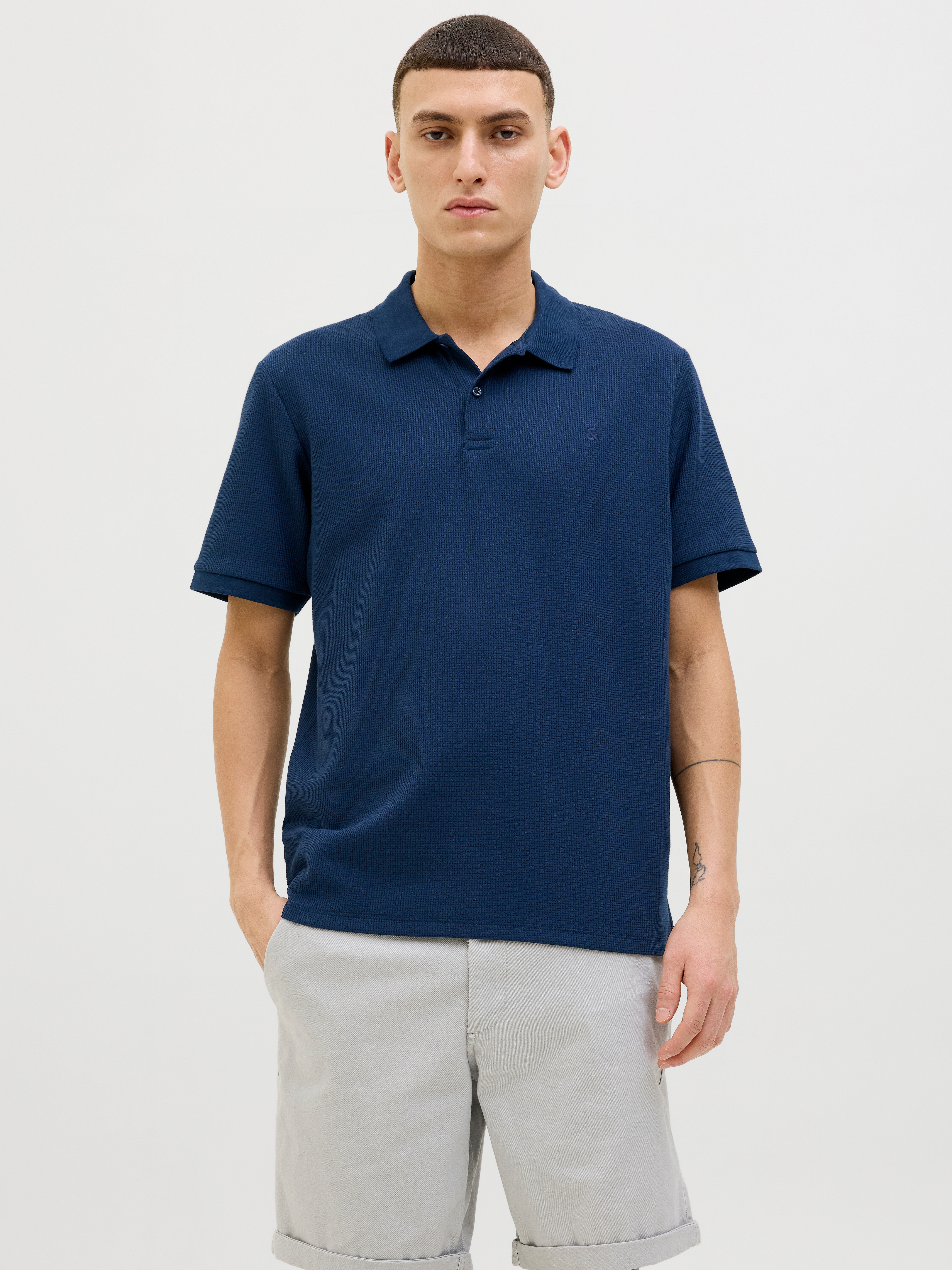 Jack & Jones "JJEAUSTIN POLO SS NOOS" Materialmix, regular fit