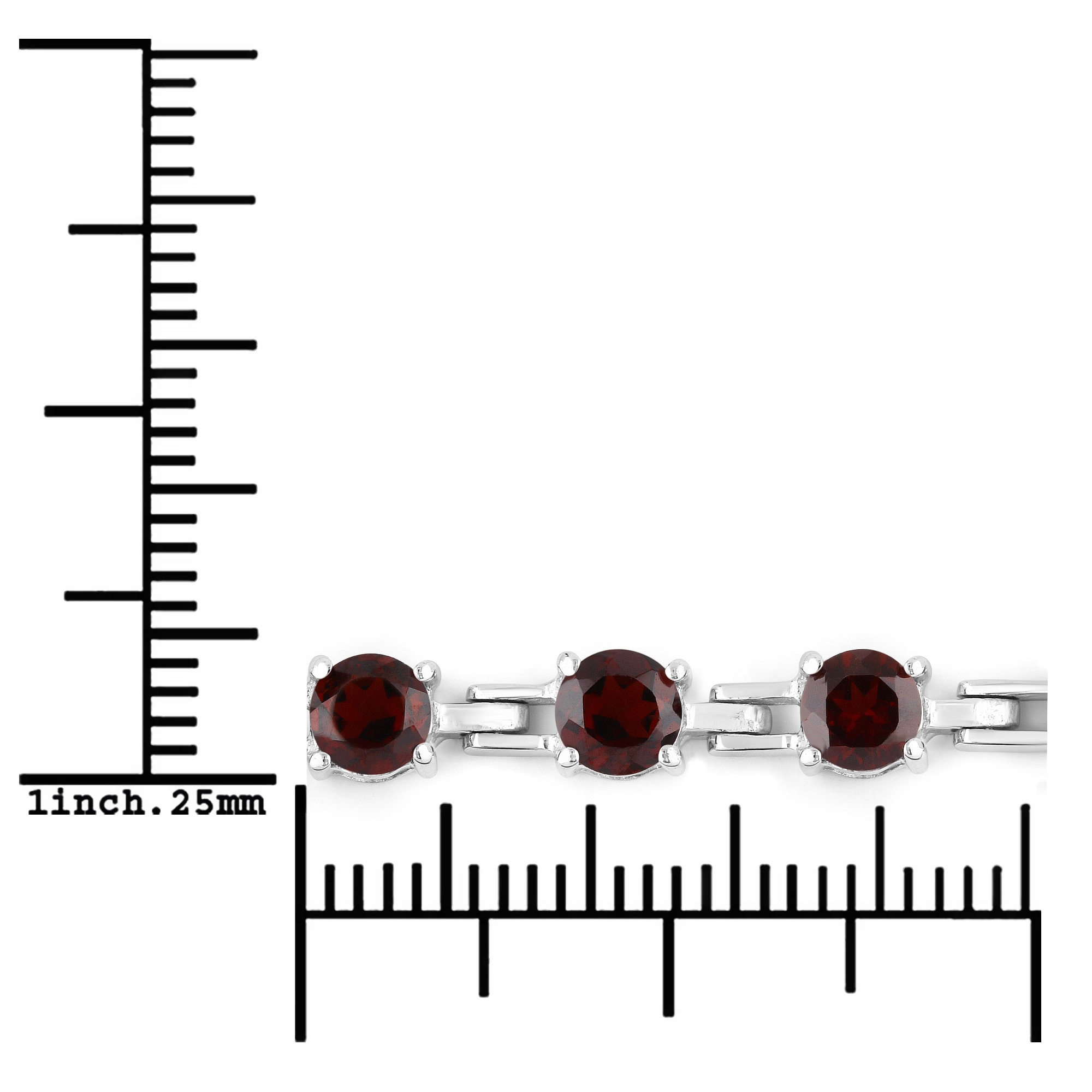 Vira Jewels Armband »925-Sterling Silber rhodiniert Granat rund«