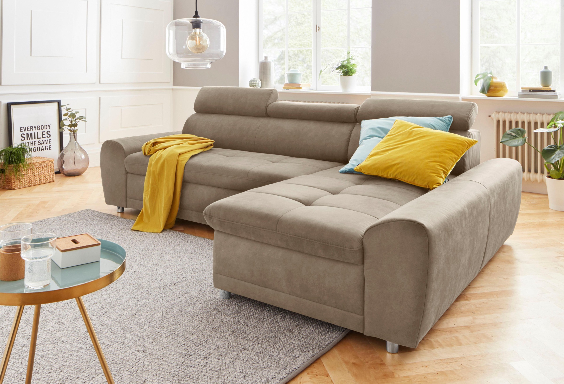 sit&more Ecksofa "Riva L-Form" inklusive Kopteilverstellung, wahlweise mit Schlaffunktion