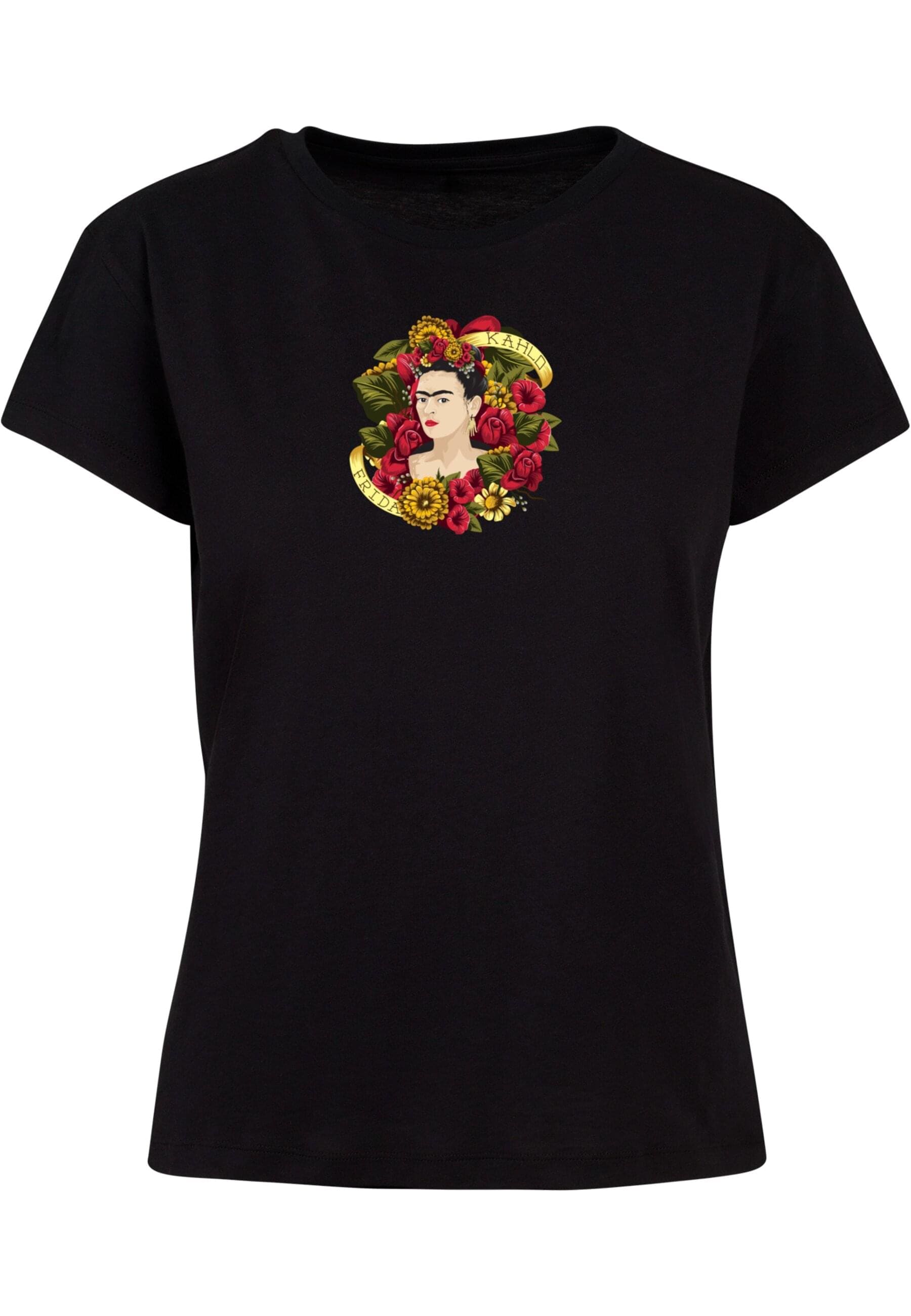 Merchcode T-Shirt »Merchcode Damen Ladies Frida Kahlo - Much flowers Box Tee«, (1 tlg.)