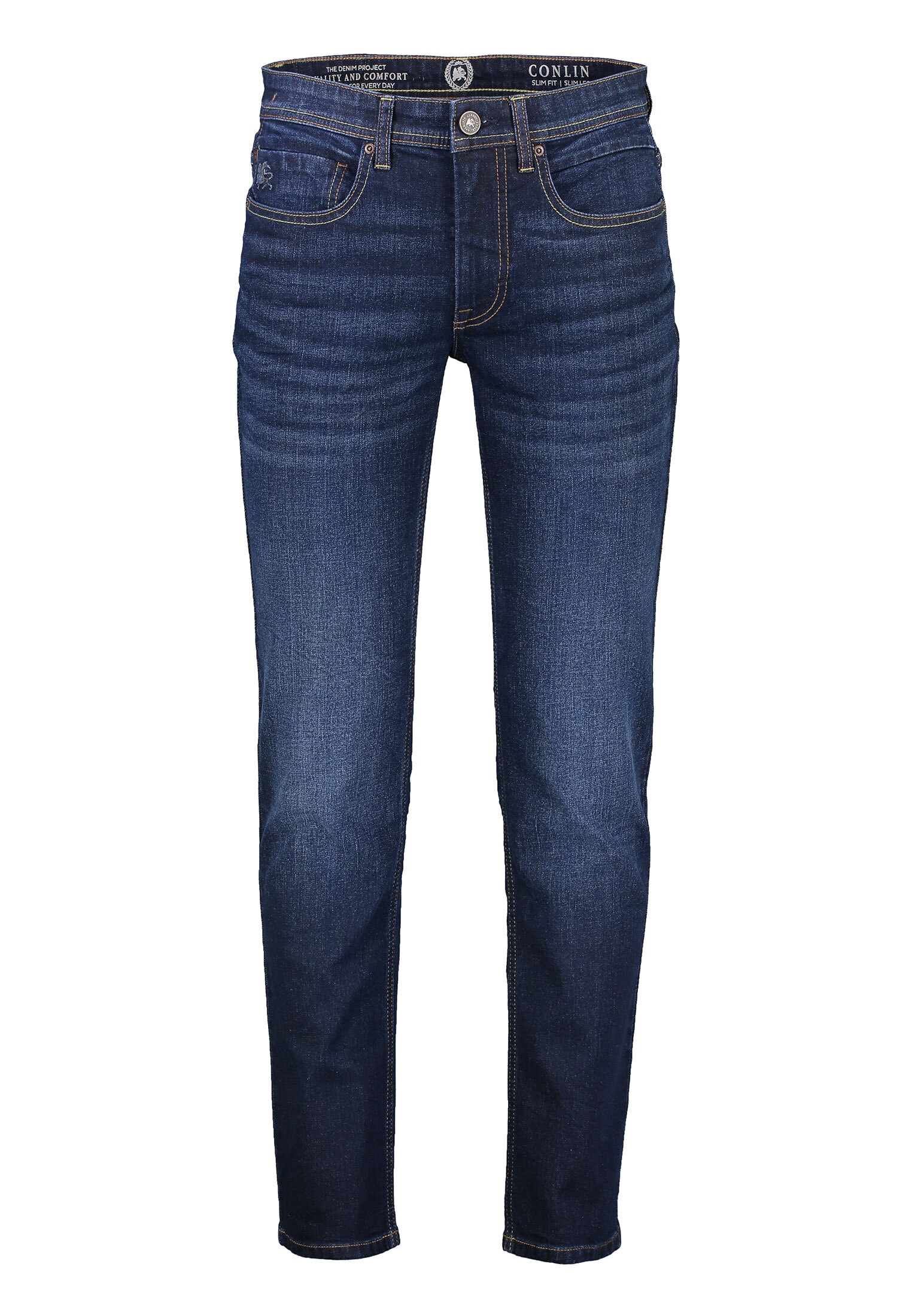 LERROS 1100000002199 "CONLIN 5-Pocket Stretch-Denim, SLIM FIT" Herren Jeans, blau, bequem, Used-Look, 99% Baumwolle, 1% Elasthan