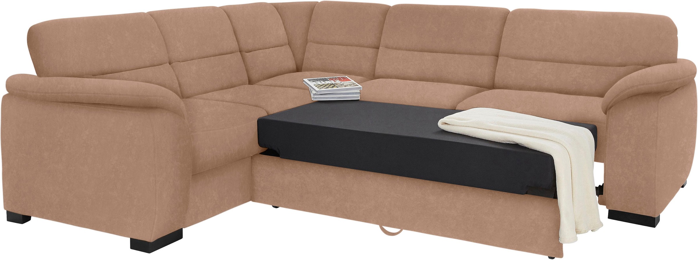 sit&more Ecksofa »Montego L-Form«, wahlweise mit Bettfunktion und Schubkasten