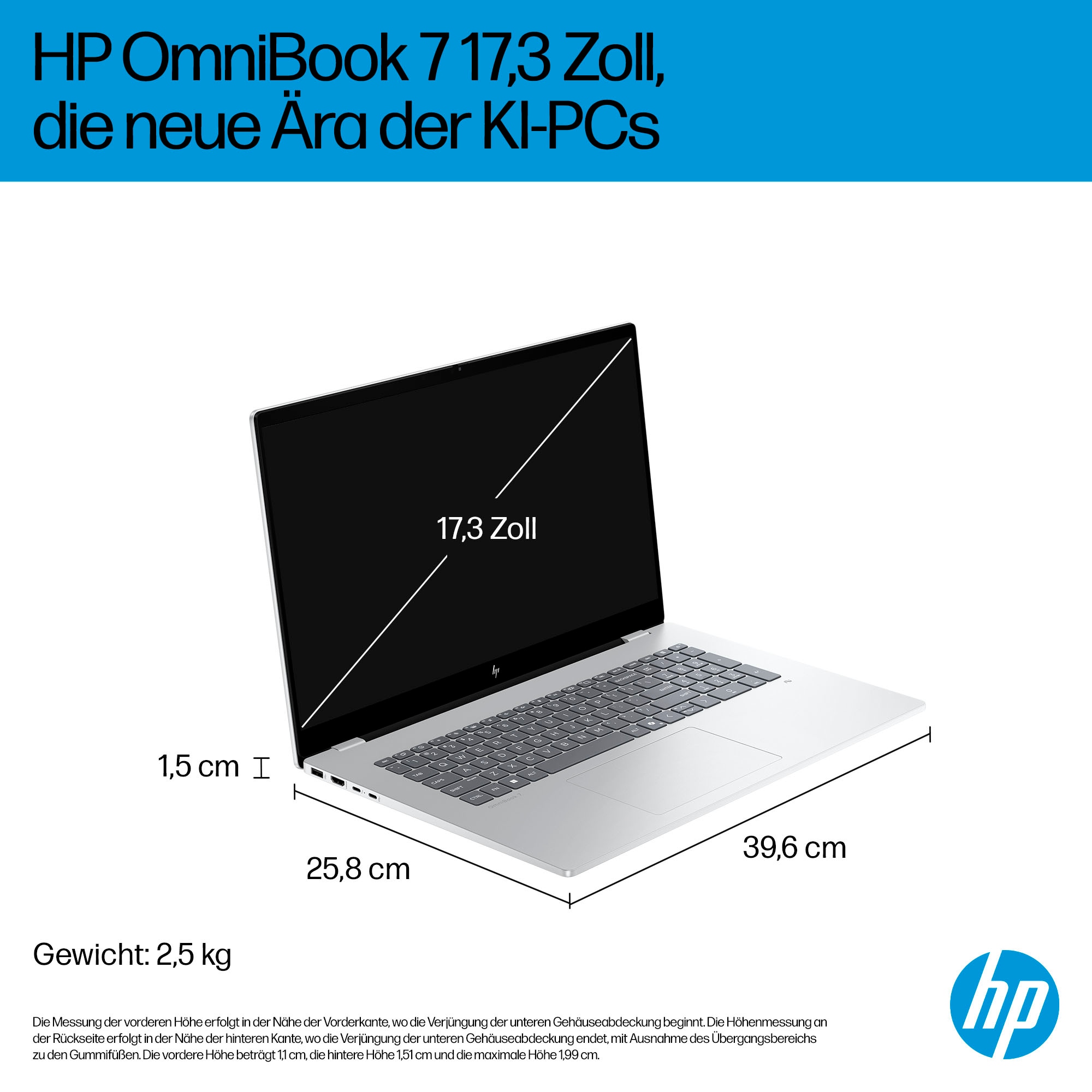 HP Notebook »OmniBook 7 17-dc0079ng«, 43,9 cm, / 17,3 Zoll, Intel, Core Ultra 7, GeForce RTX 4050, 2000 GB SSD