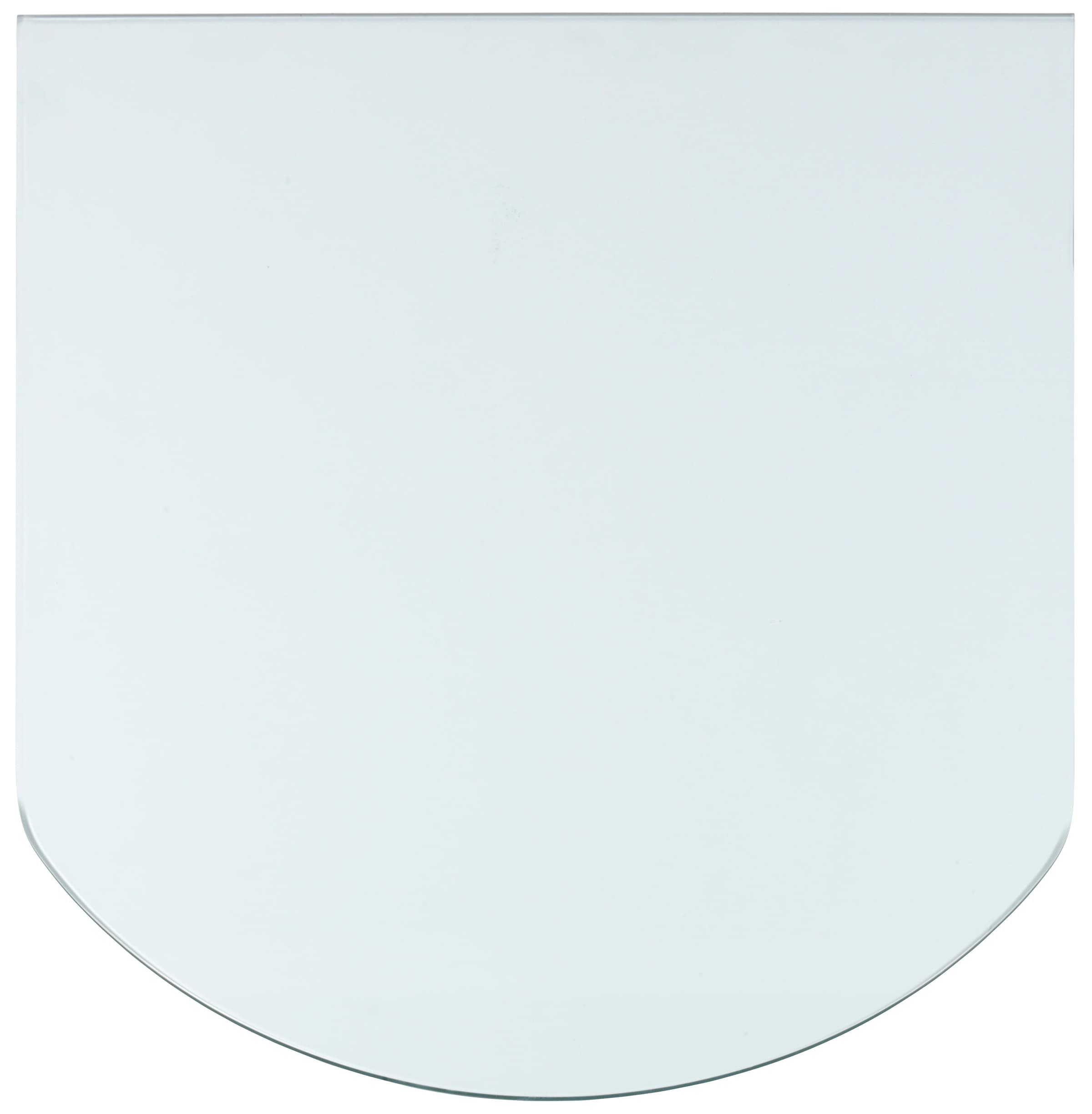 Heathus Bodenschutzplatte, Glas-Halbrund, 85 x 110 cm, 8mm Stärke, transparent, zum Funkenschutz
