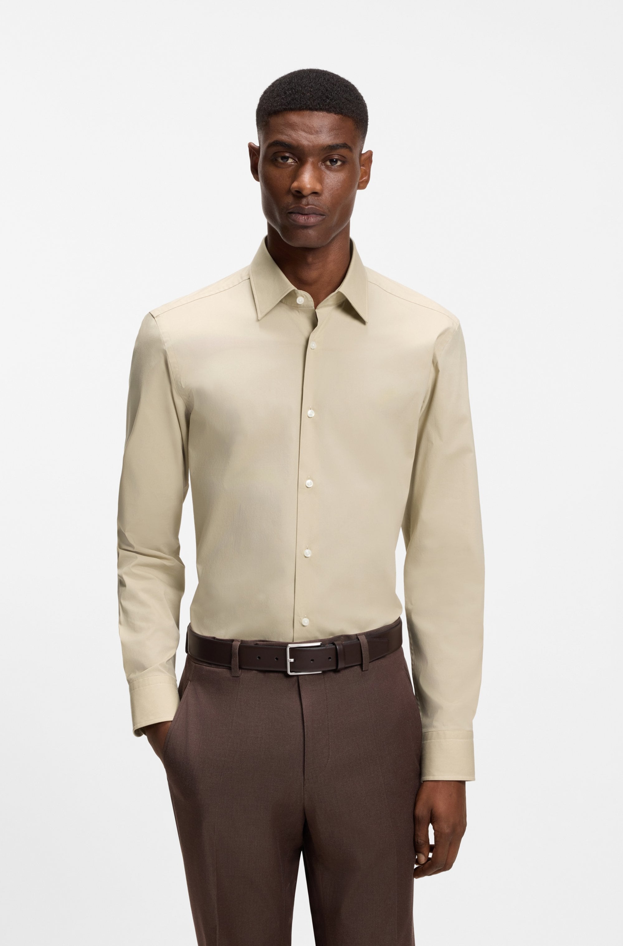 BOSS Businesshemd Kentkragen, Slim-Fit, bügelleichte Qualität