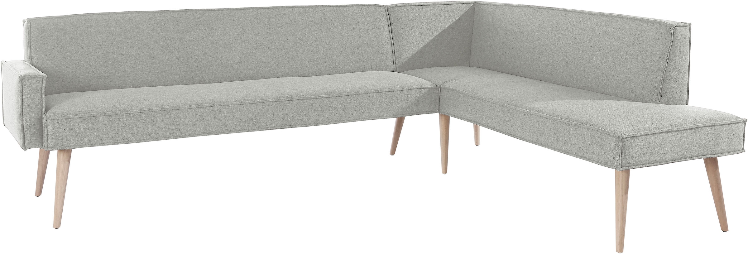exxpo - sofa fashion Eckbank »Lungo, moderne Kedernaht, bequem und elegant, hoher Holzfuß«, hochwertige Detailverarbeitung, frei im Raum stellbar