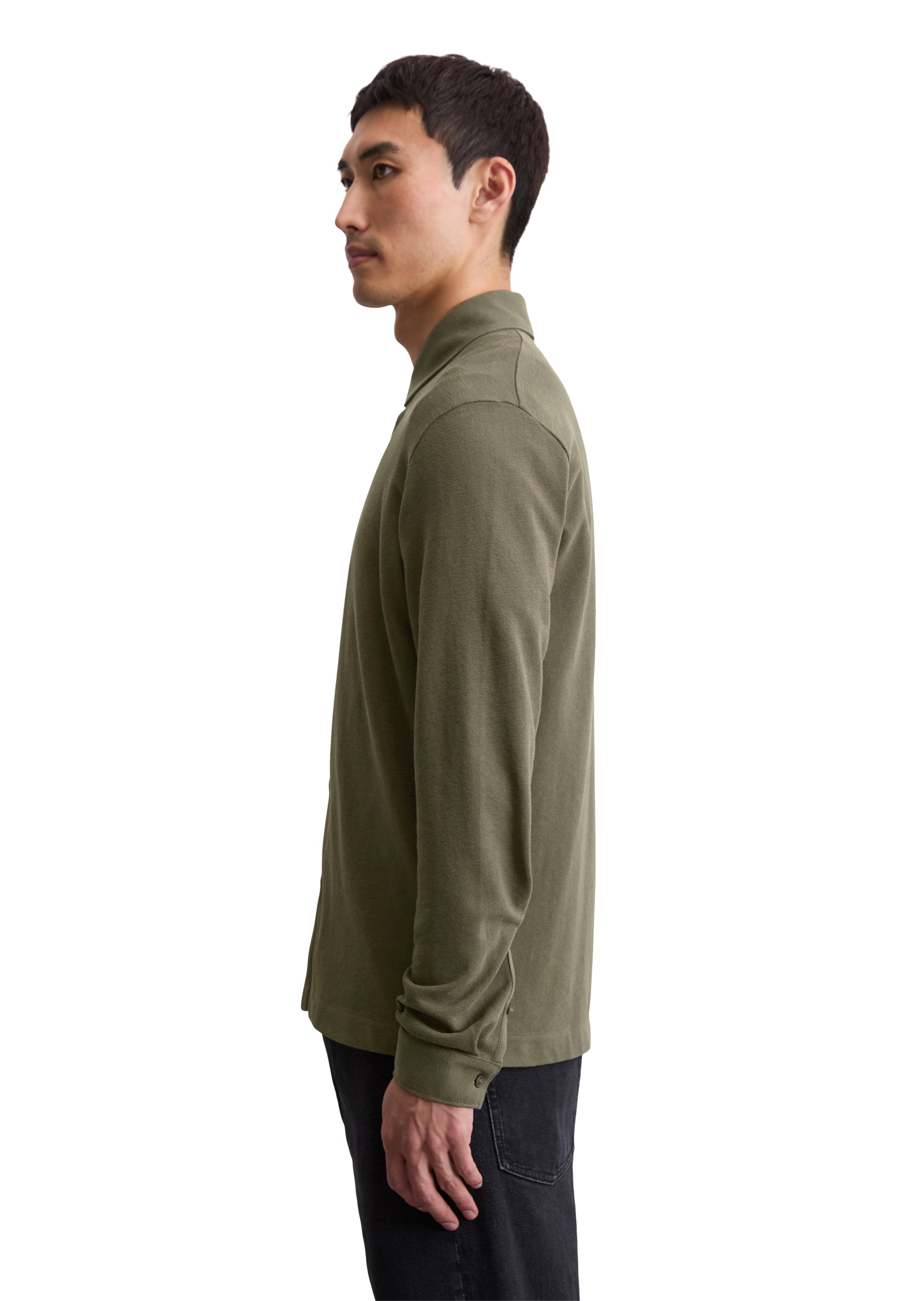 Marc O'Polo Langarm-Poloshirt »aus reiner Bio-Baumwolle«