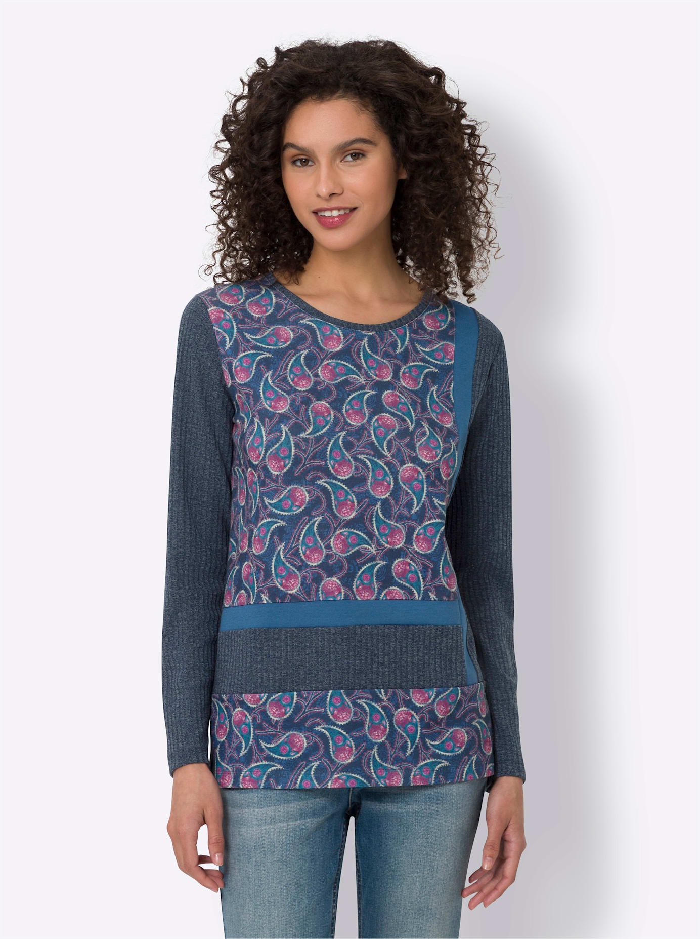 heine Langarmshirt "Druck-Shirt" 1 Stk. günstig online kaufen