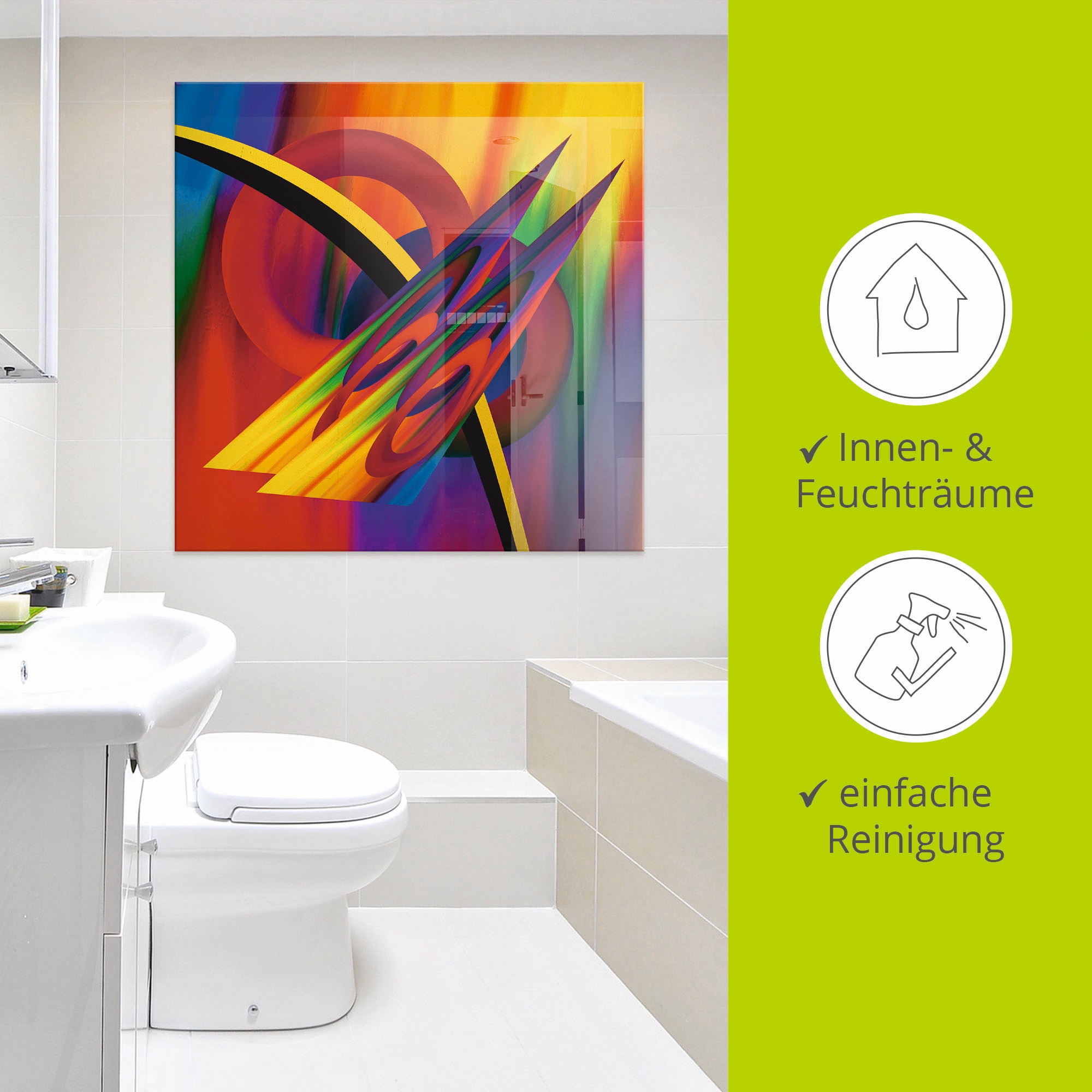 Artland Glasbild »Modern Bunt«, Muster, (1 St.), in verschiedenen Größen