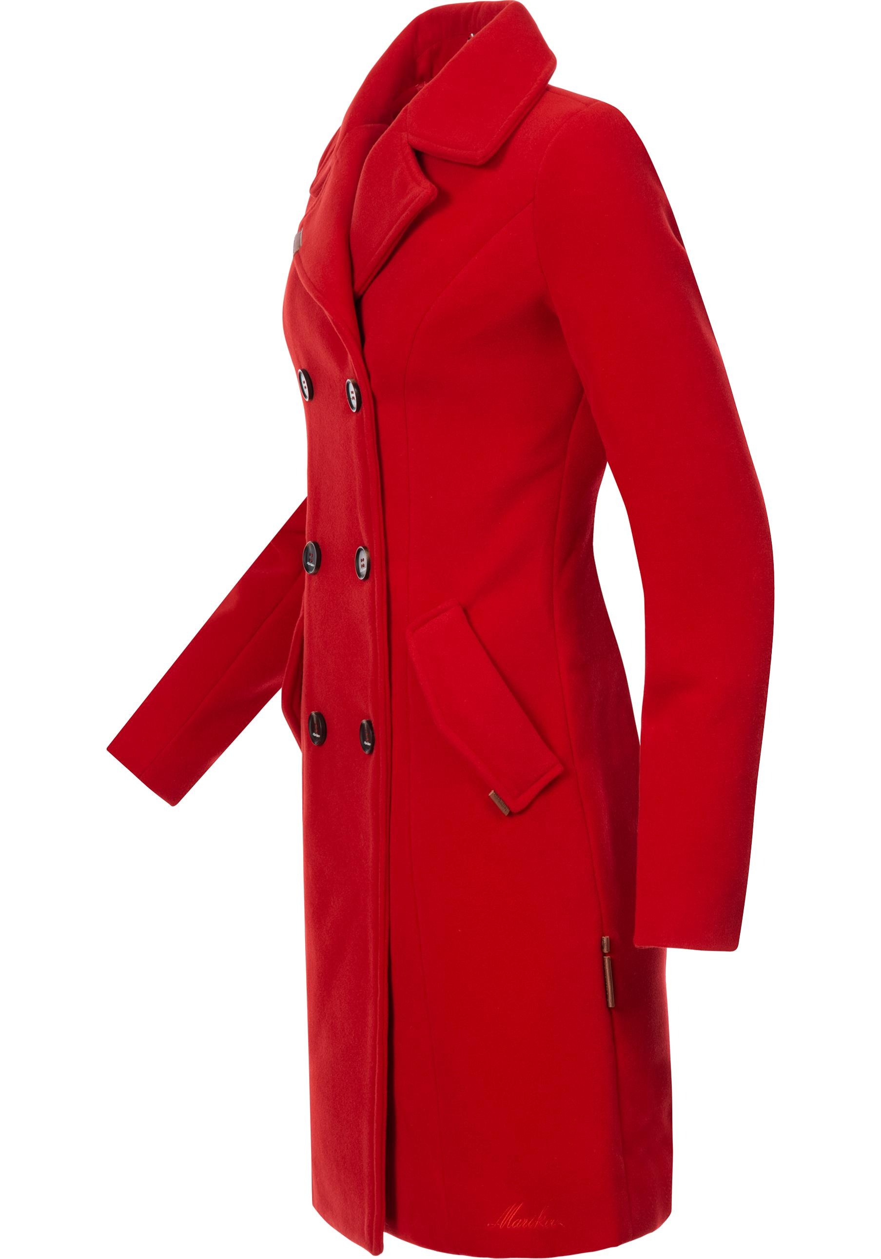 Marikoo Wollmantel »Nanakoo«, edler Damen Trenchcoat in Woll-Optik
