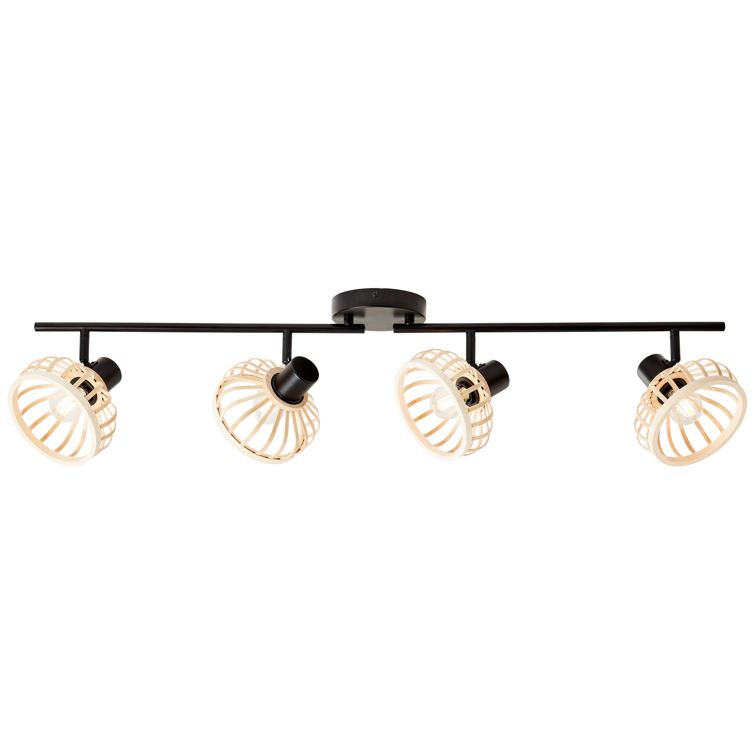 Brilliant Deckenstrahler »Norah«, 4 flammig, Leuchtmittel E14 | ohne Leuchtmittel, 4 flammig, Bambus, schwenkbar -Nature Style- 91cm Breite - E14 Fassung