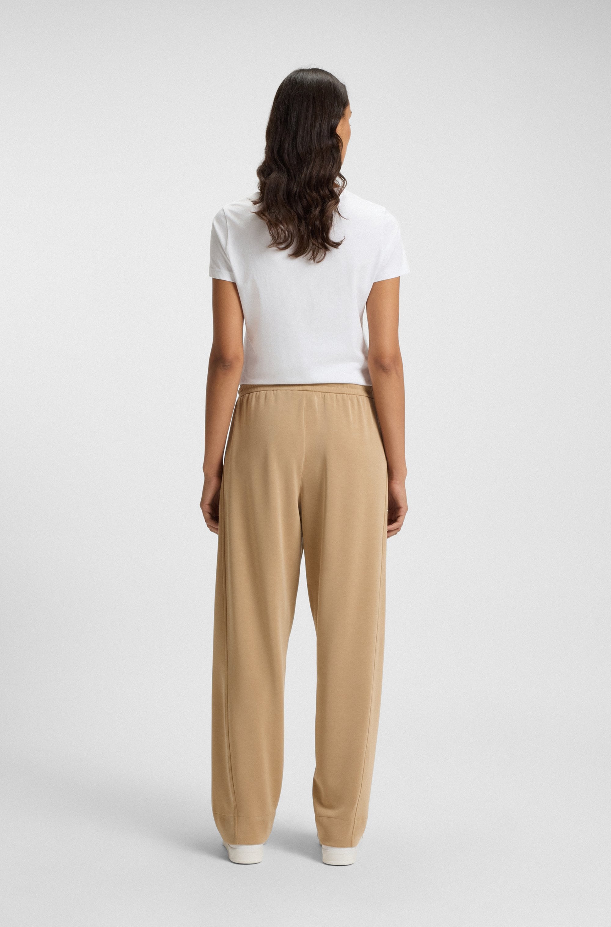 BOSS ORANGE Stoffhose »Elijah Premium Damenmode«, Balloon Shape, Cupro Material