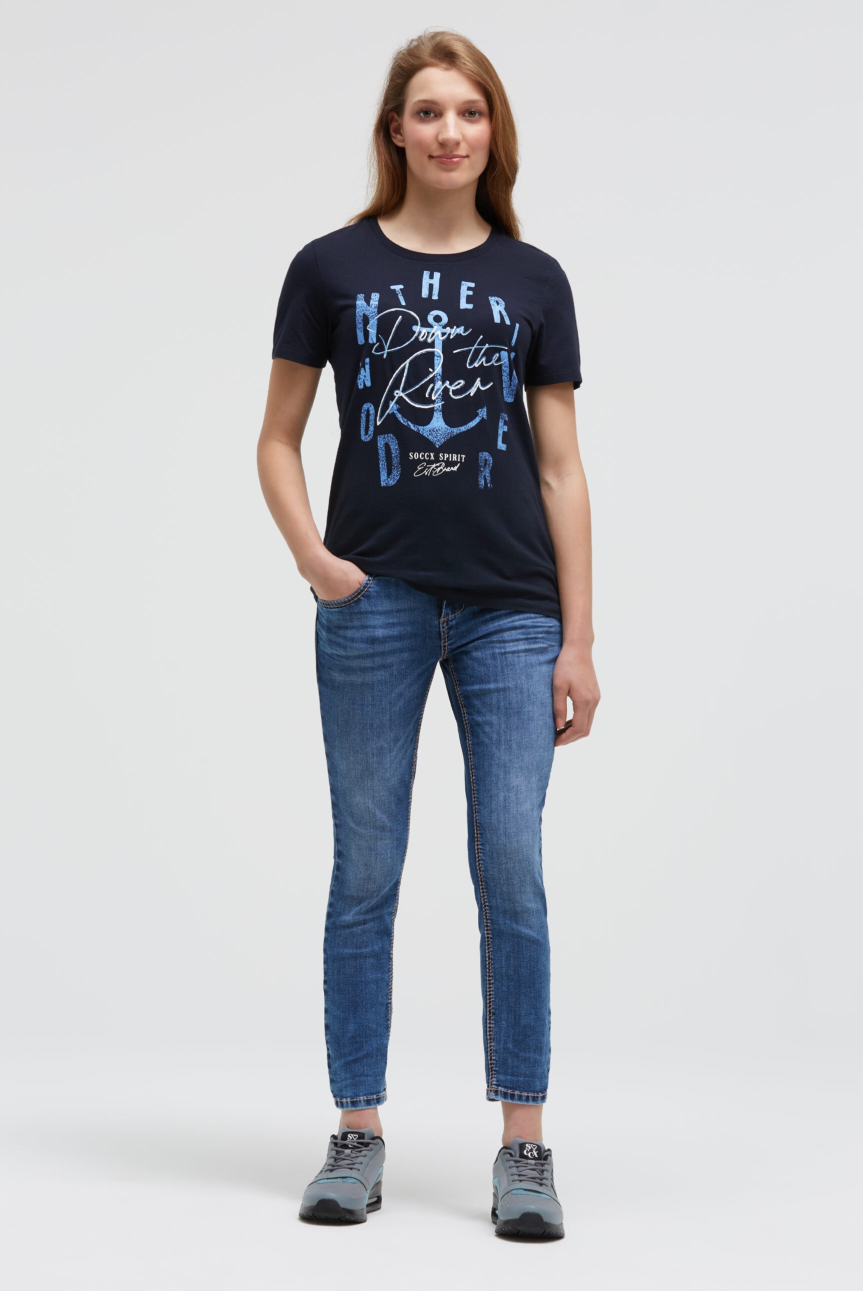 SOCCX Rundhalsshirt mit Baumwolle