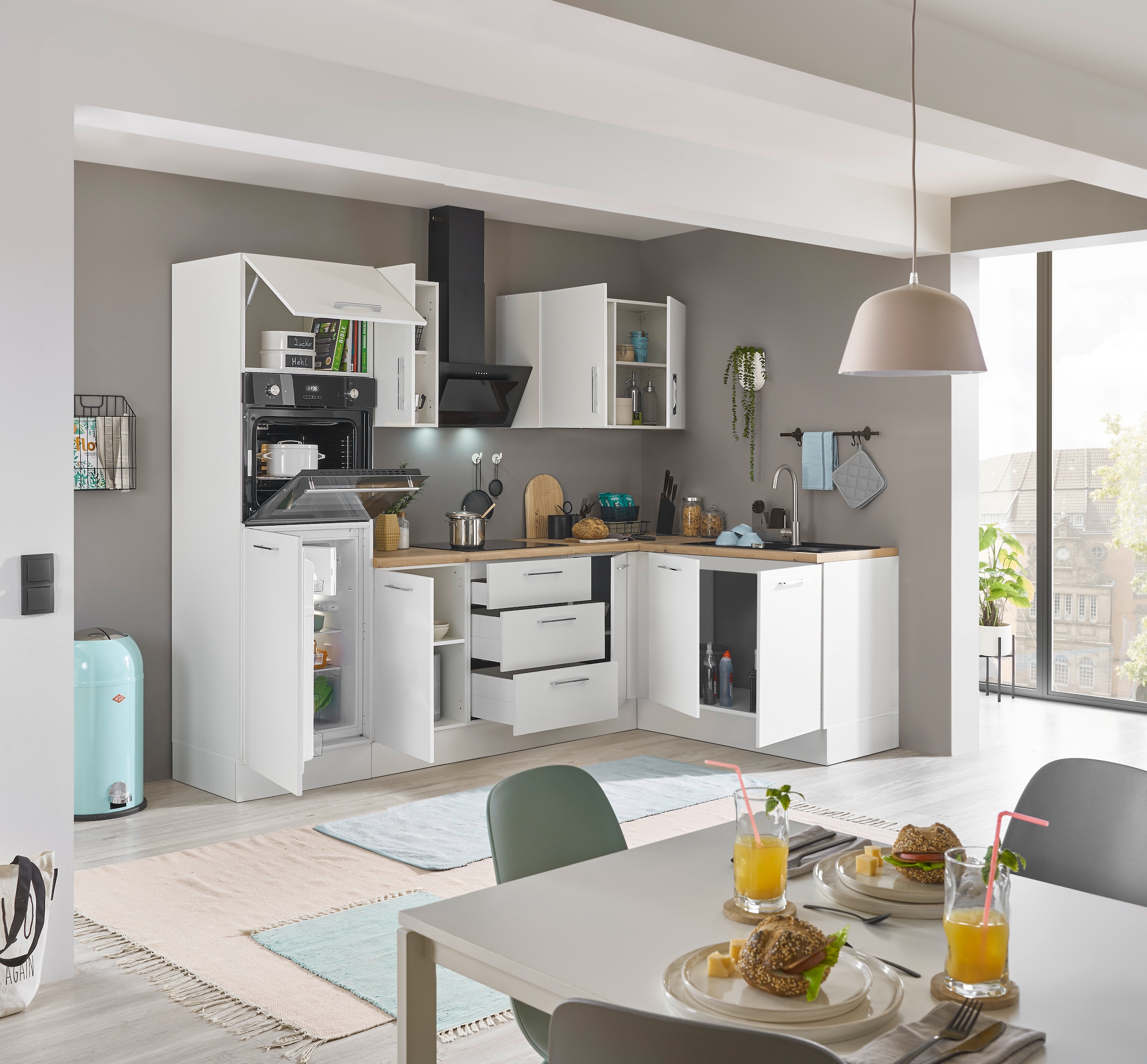 BASIC by Balculina Winkelküche »Turin«, Stellbreite 270x175 cm, wahlweise mit E-Geräten