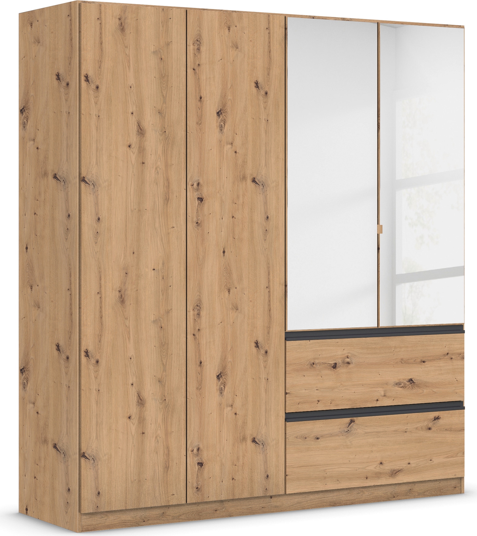 rauch Drehtürenschrank "Kleiderschrank Schrank Garderobe COSTA in den Breiten 91/136/181 cm" in 3 Ausstattungen BASIC/CLASSIC/PREMIUM, mit Spiegel, grifflose Front und Push-to-Open Funktion MADE IN GERMANY