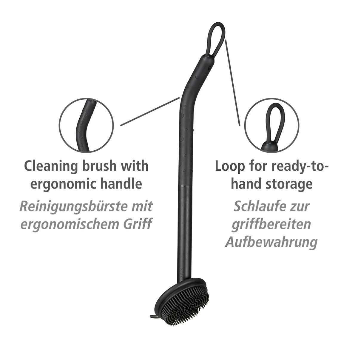 WENKO Küchenorganizer-Set »Black Outdoor Kitchen Spül-Set«, (Set, 2 tlg.), Seifenspender, Spülbürste
