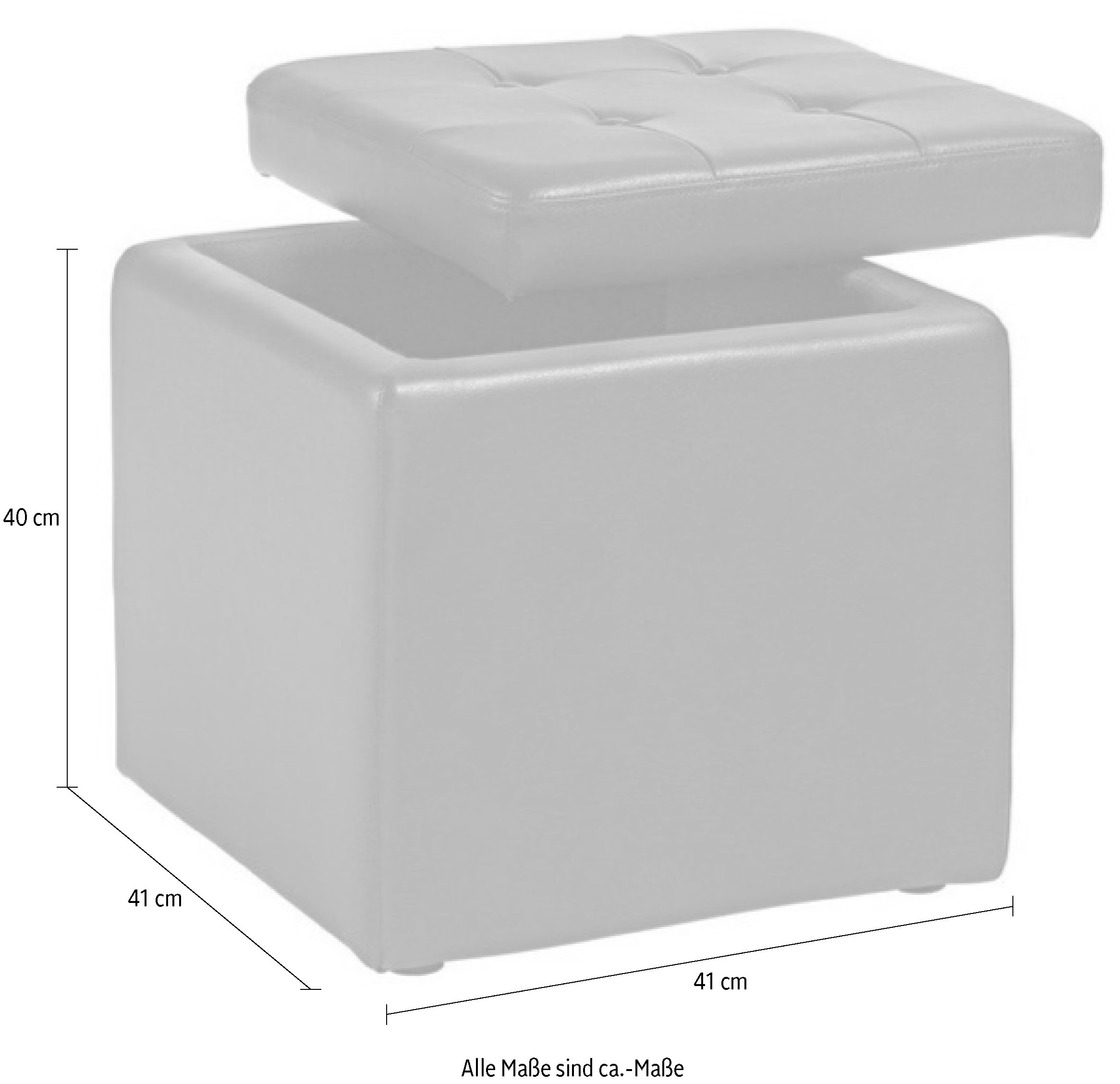Home affaire Sitzwürfel 1 Stk. tlg. mit gepolstertem Deckel günstig online kaufen