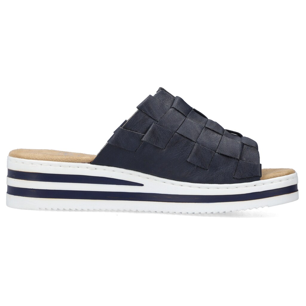 Marken Rieker Rieker Pantolette, im aktuellen Flecht-Look dunkelblau Marken Rieker Rieker Pantolette, im aktuellen Flecht-Look dunkelblau