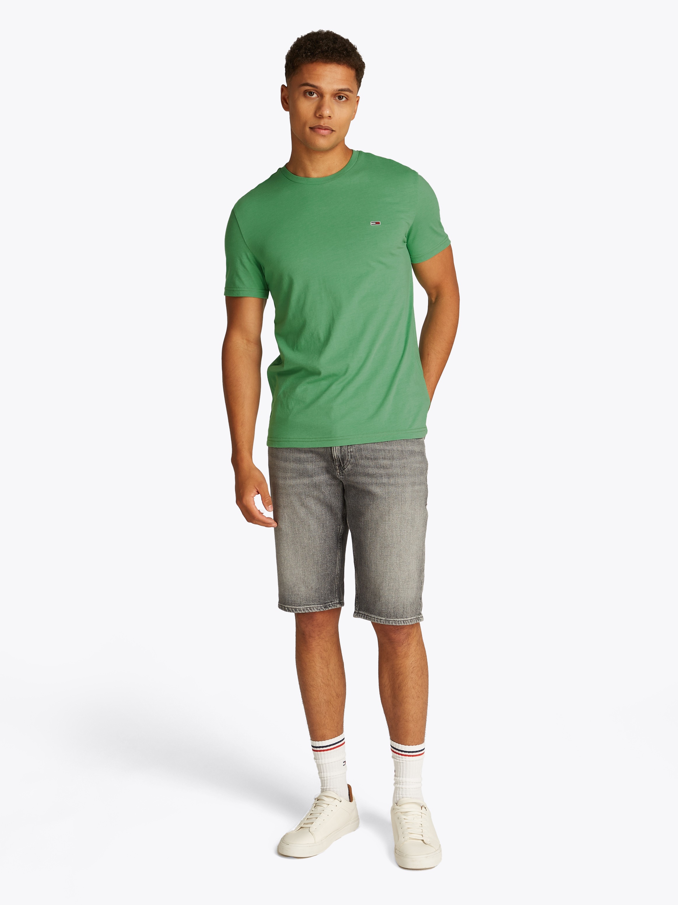 Tommy Jeans T-Shirt »TJM XSLIM JASPE HTR TEE EXT«, Mit Rundhalsausschnitt
