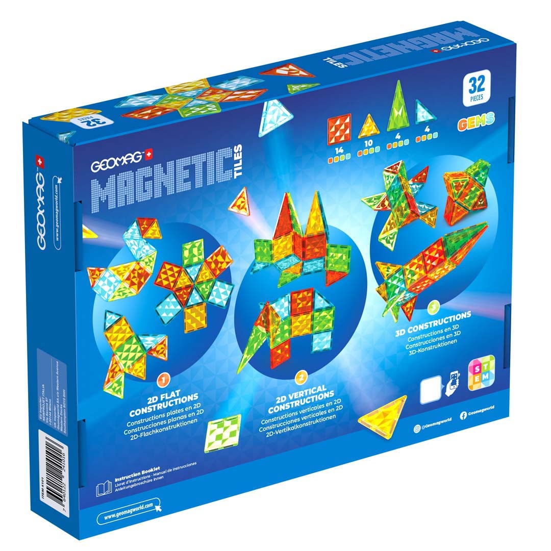 Geomag™ Magnetspielbausteine »Magnetic Tiles Gems (4101)«