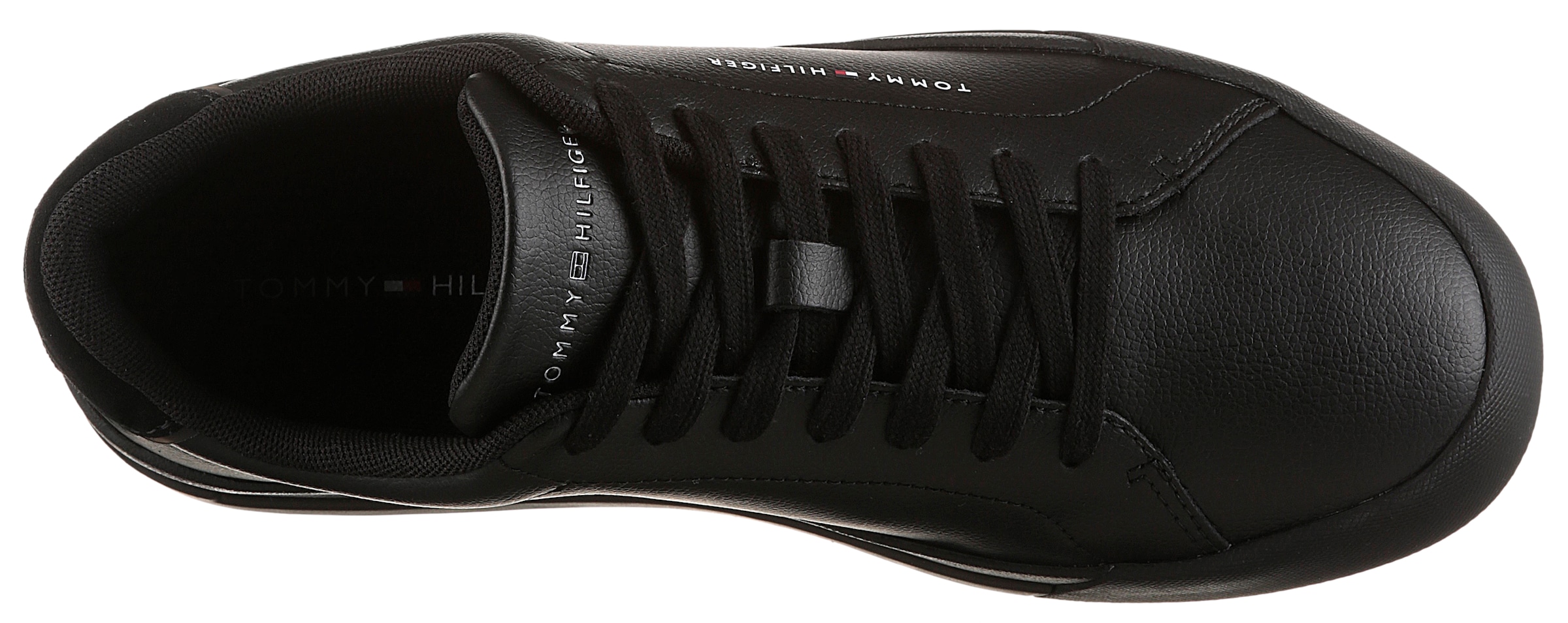 Tommy Hilfiger Sneaker »TH COURT LTH DETAIL ESS«, Freizeitschuh, Halbschuh, Schnürschuh mit seitlichem Logoschriftzug