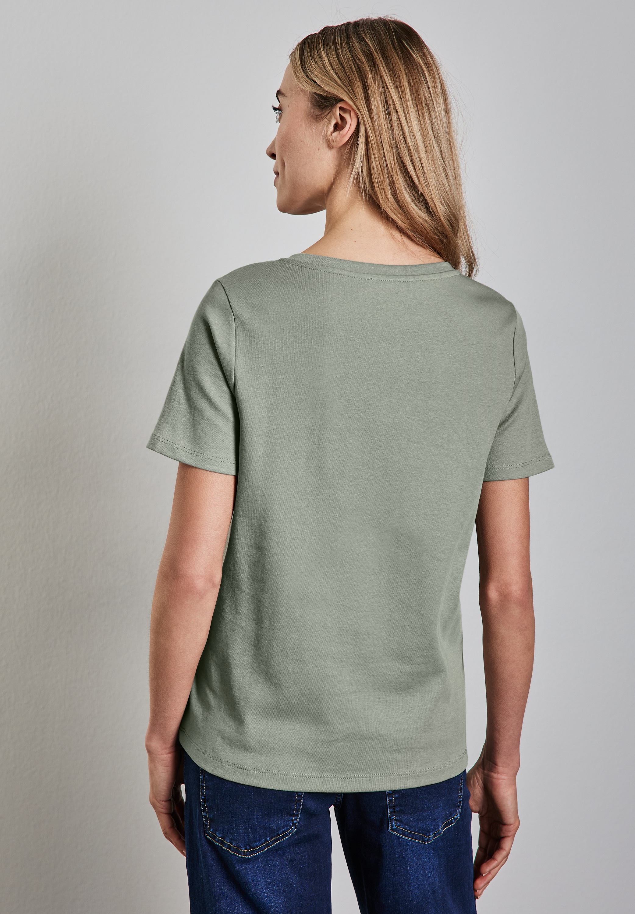 STREET ONE V-Shirt, aus reiner Baumwolle