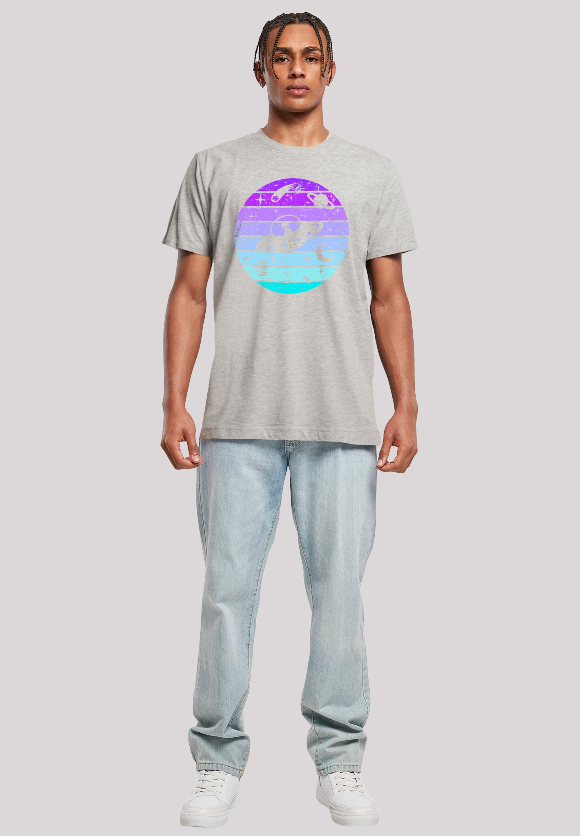F4NT4STIC T-Shirt »Retro Alien Weltraum Sonnenuntergang«, Premium Qualität