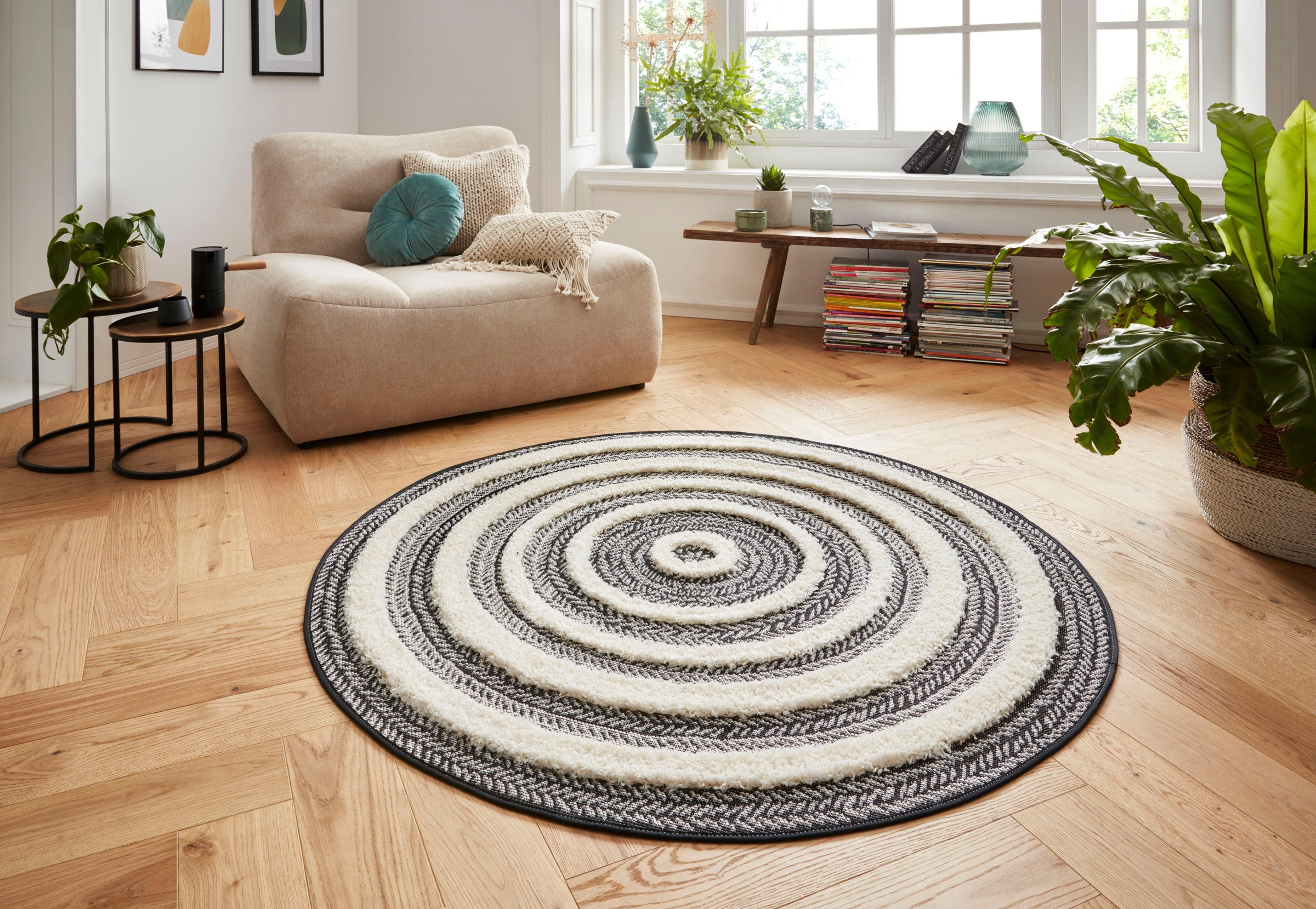 HANSE Home Teppich »Nador«, rund, 22 mm Höhe, Vintage, Teppich, 3D Effekt, Ethno, Wohnzimmer, Schlafzimmer, Flur