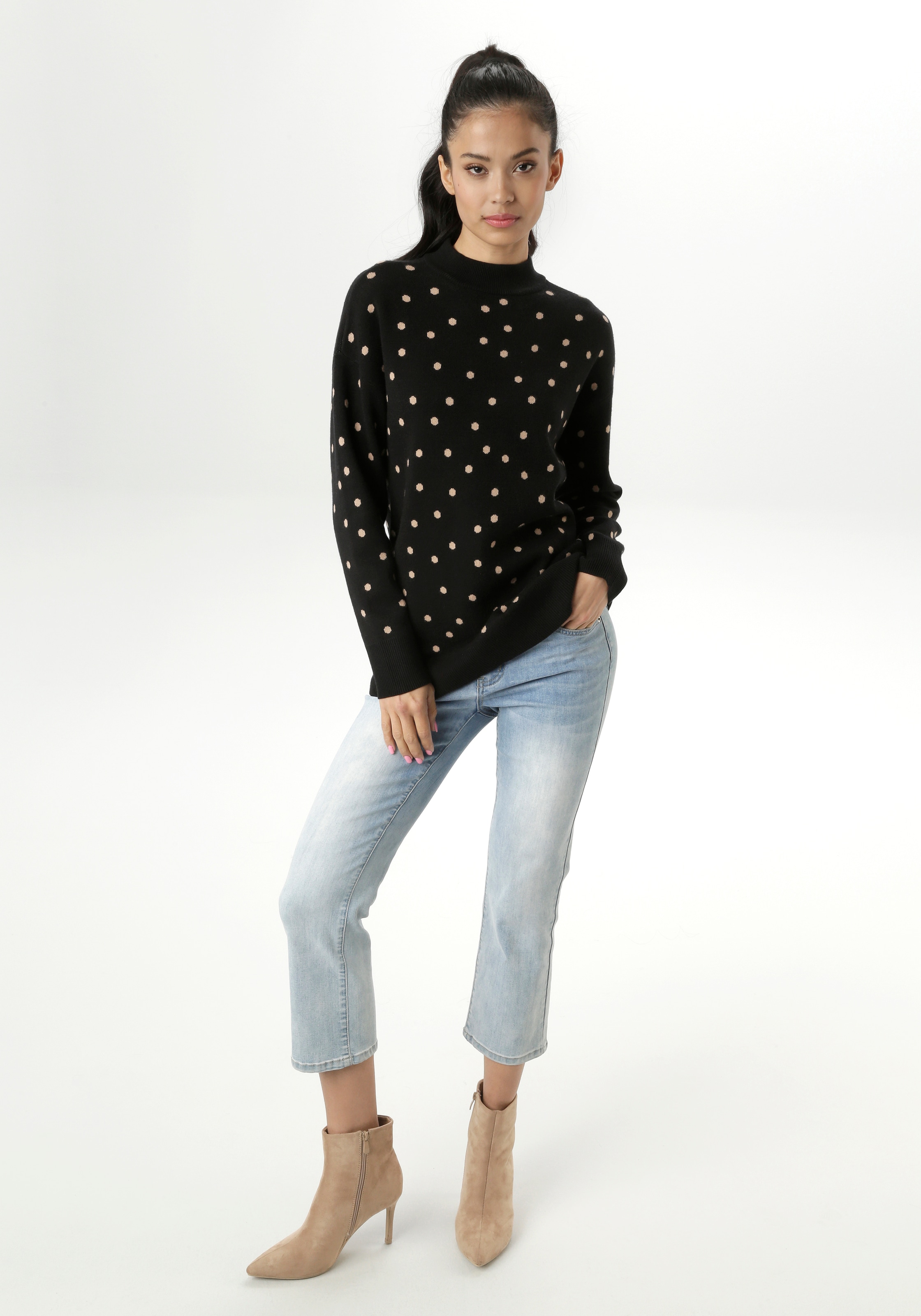 Aniston SELECTED Strickpullover, mit elegantem Jacquard-Muster - NEUE KOLLEKTION