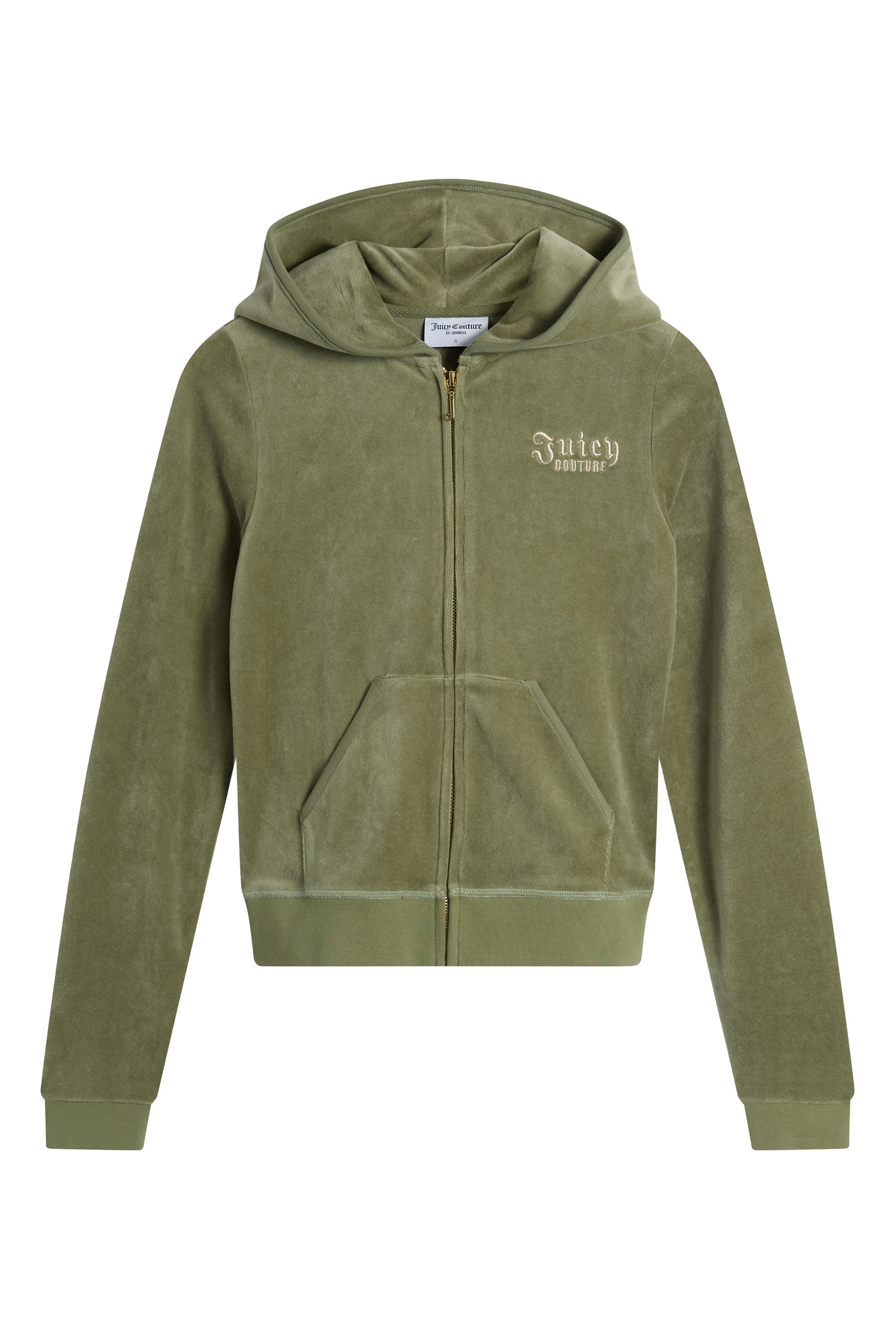 Juicy Couture Kapuzennickijacke "REGAL REBELLE ROBYN HOODIE Damen" mit Kapuze Trainingsjacke Damen, Sweatjacke mit Kapuze, Velour, mit Glitzer, Sale